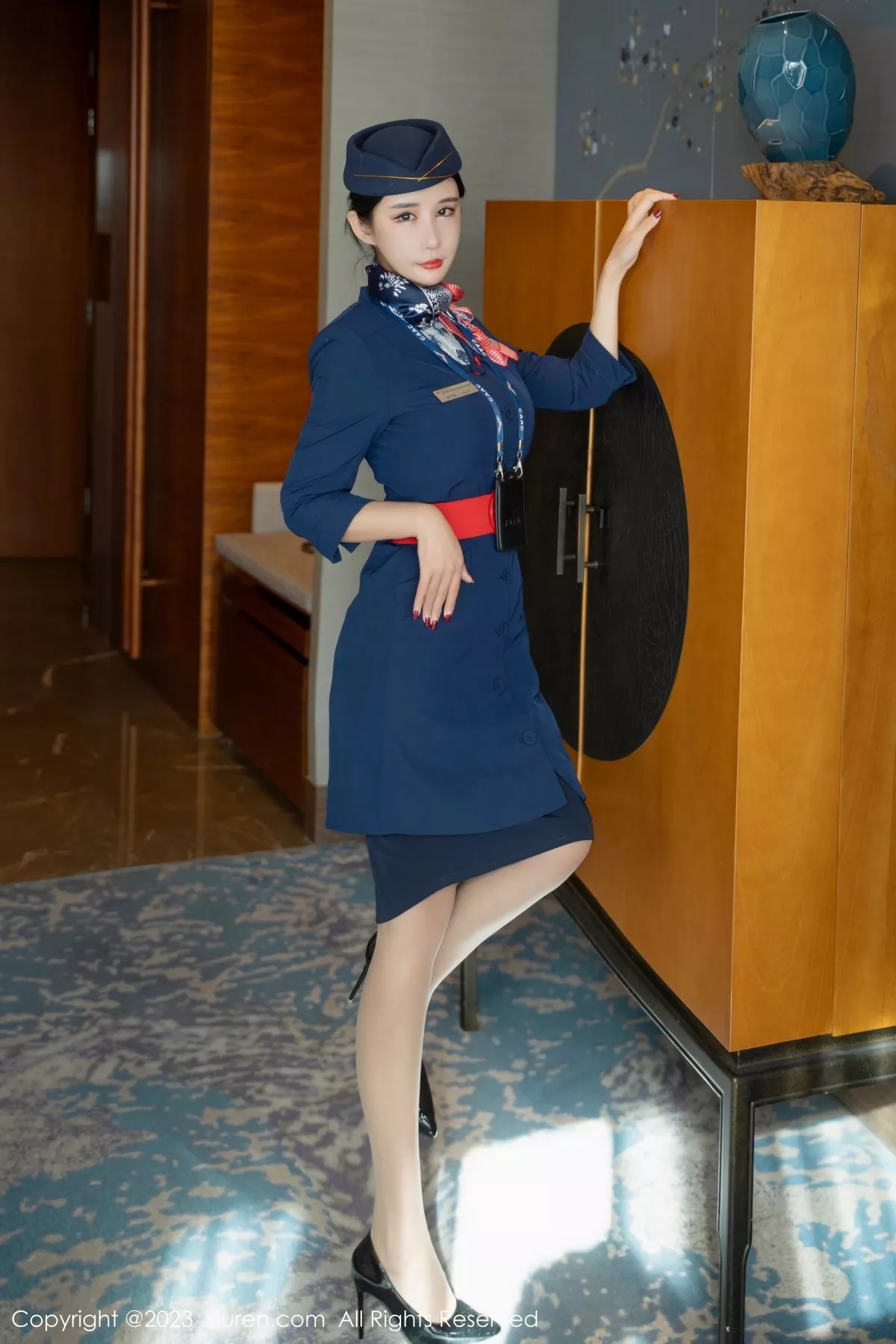 秀人集.com_[XiuRen秀人网]No.6445_模特夏沫沫tifa性感空间制服露黑色内衣配超薄肉丝迷人诱惑写真70P