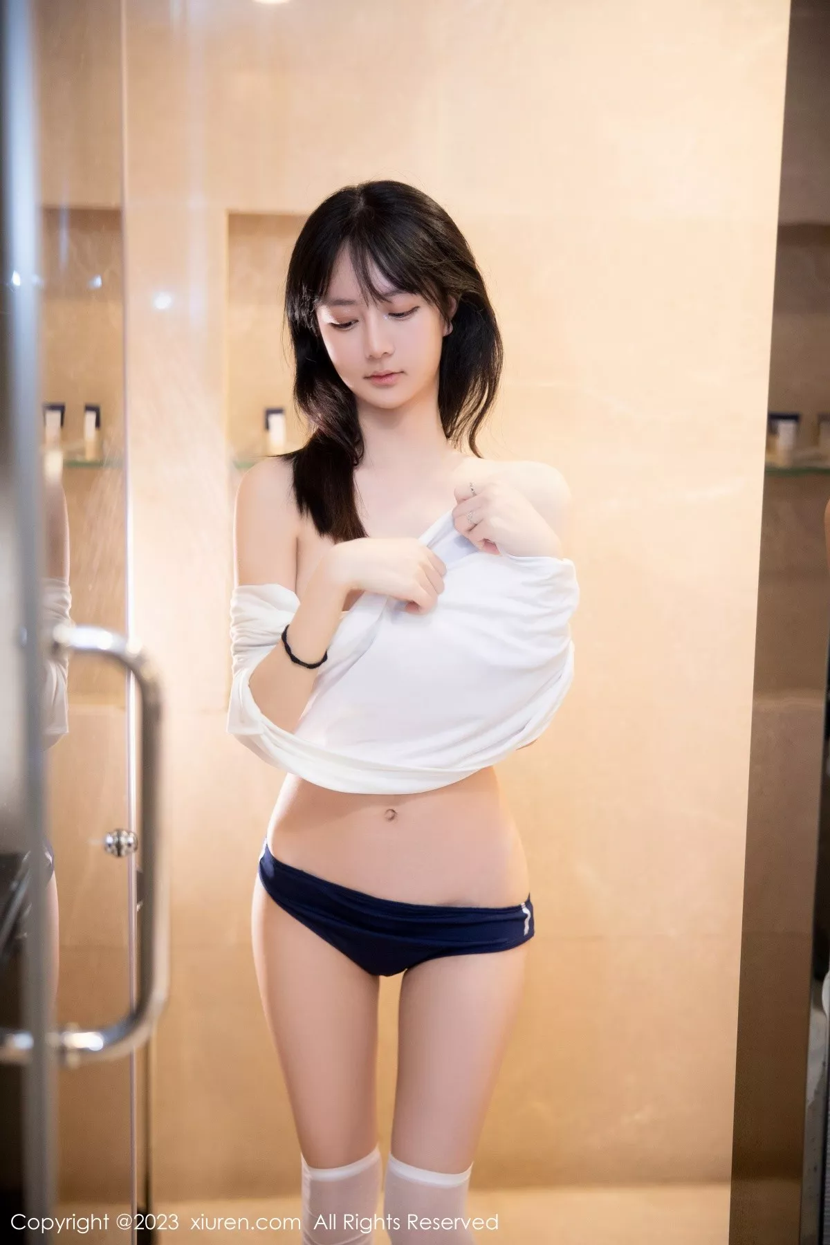 秀人集.com_[XiuRen秀人网]No.6447_模特谢小蒽私房浴室性感白色水手服秀苗条身材迷人诱惑写真87P