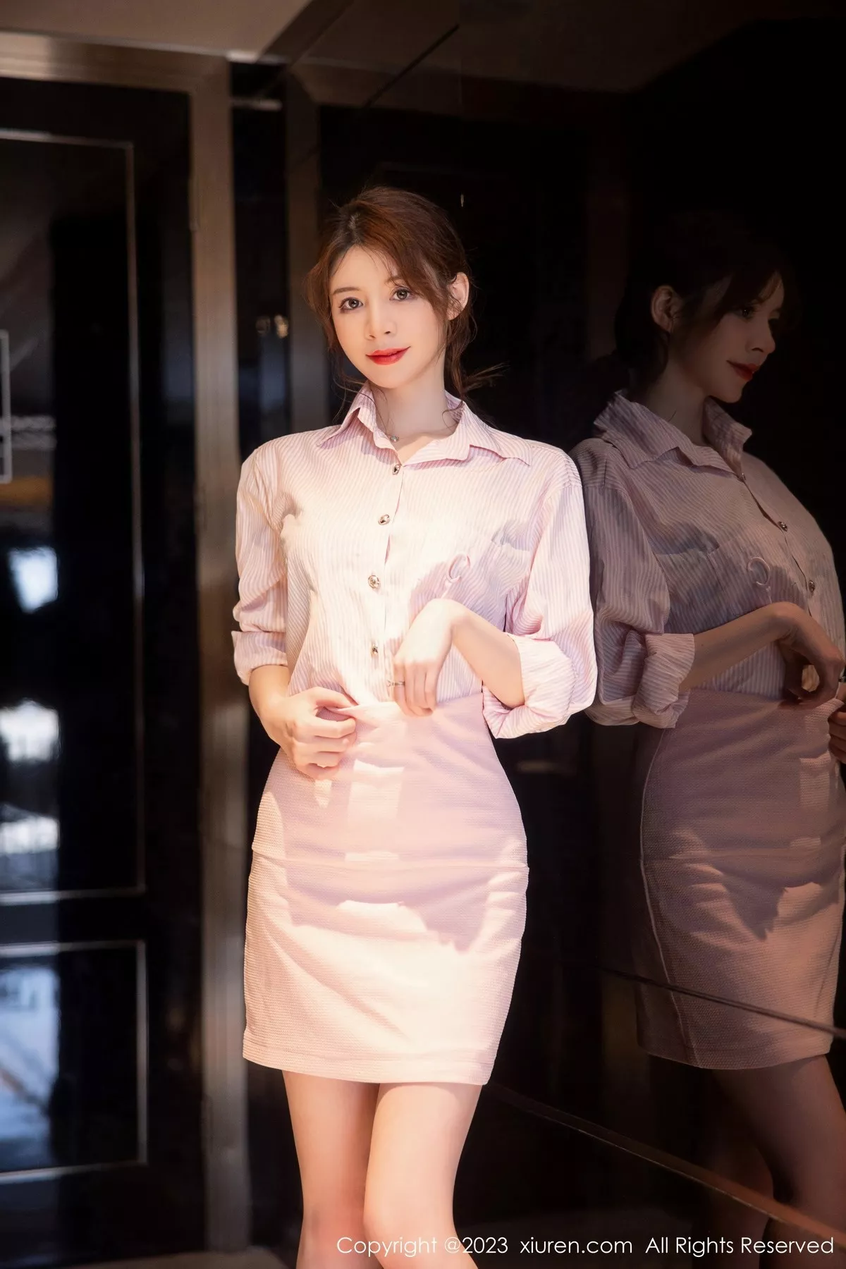 秀人集.com_[XiuRen秀人网]No.6451_模特yoo优优性感粉色上衣配粉短裙露黑色蕾丝内衣迷人诱惑写真83P