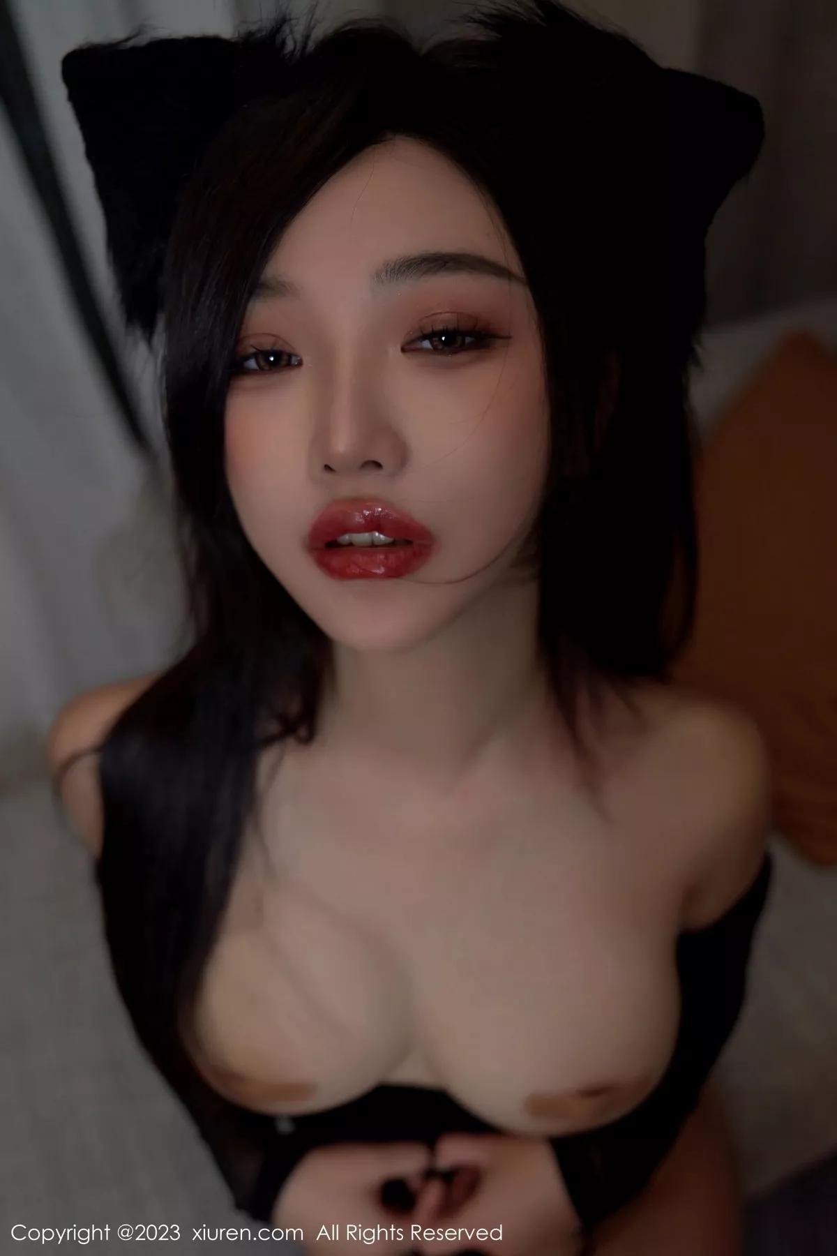 秀人集.com_[XiuRen秀人网]No.6826_模特妙可可Cheese黑色薄纱轻透连衣裙露蕾丝内衣完美诱惑写真90P