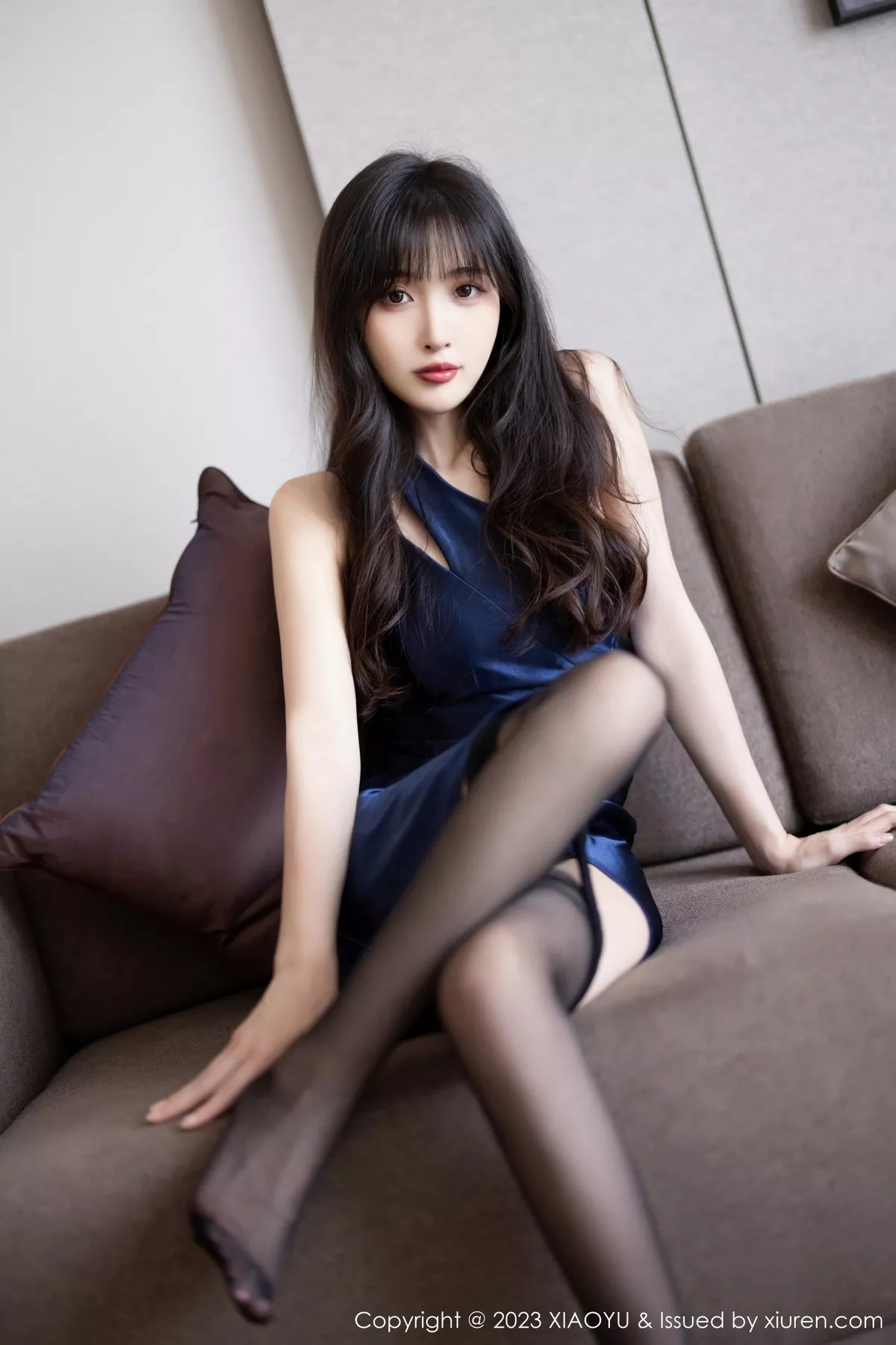 秀人集.com_[XiaoYu画语界]Vol.1068_模特林星阑脱蓝色连衣短裙露蕾丝情趣内衣秀曼妙身姿诱惑写真80P