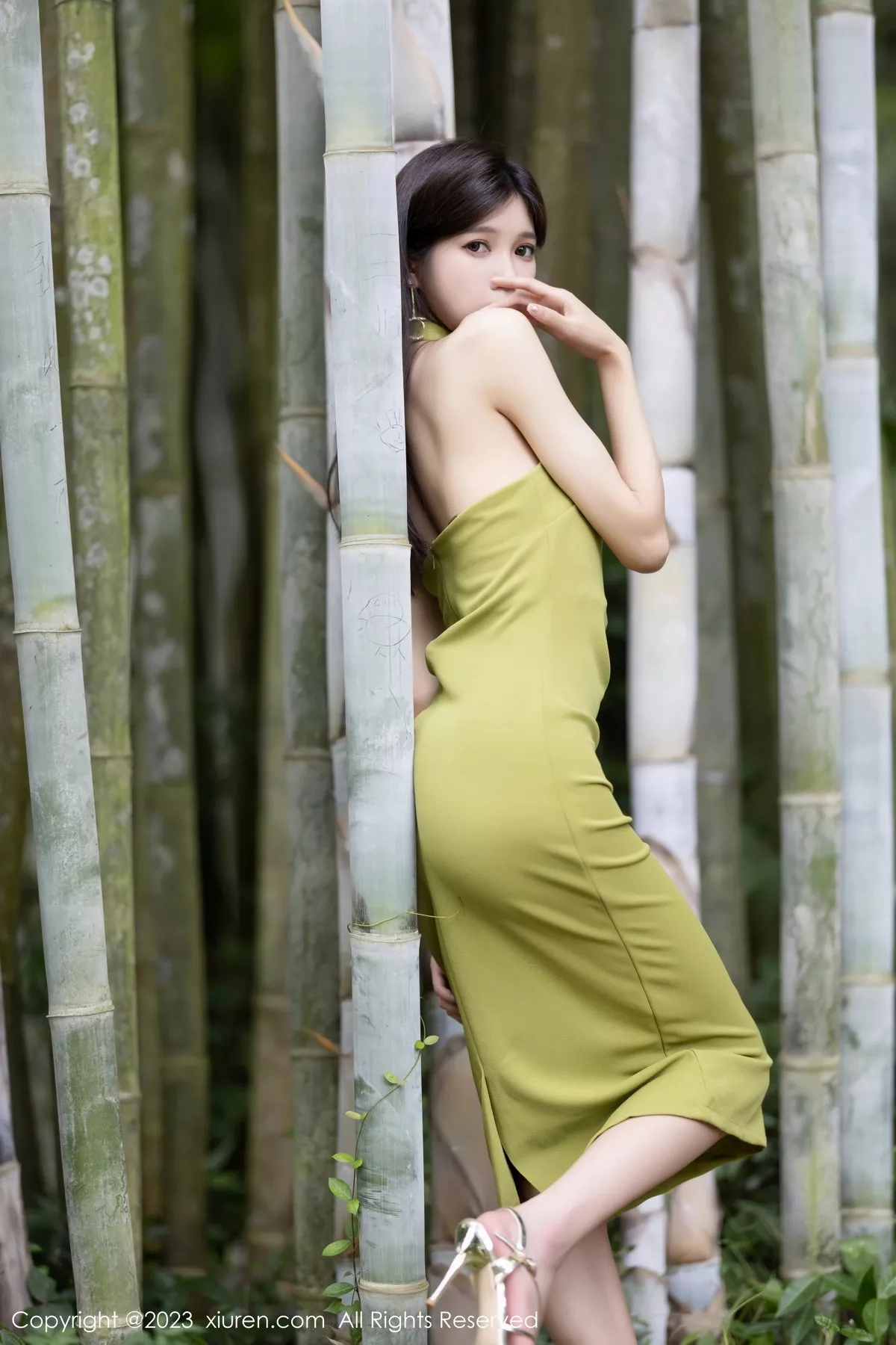 秀人集.com_[XiuRen秀人网]No.7241_模特程程程性感果绿连衣长裙+链式情趣内衣秀完美身材诱惑写真83P