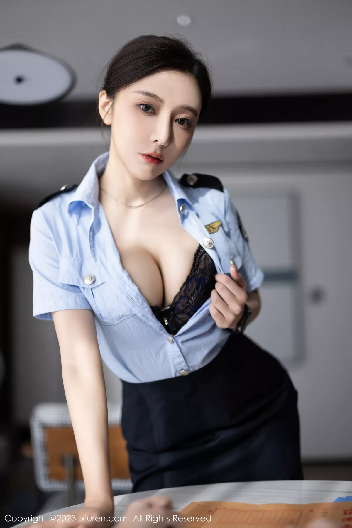 秀人集.com_[XiuRen秀人网]No.7340_女神王馨瑶yanni性感女警制服露黑色蕾丝内衣秀惹火身材诱惑写真82P