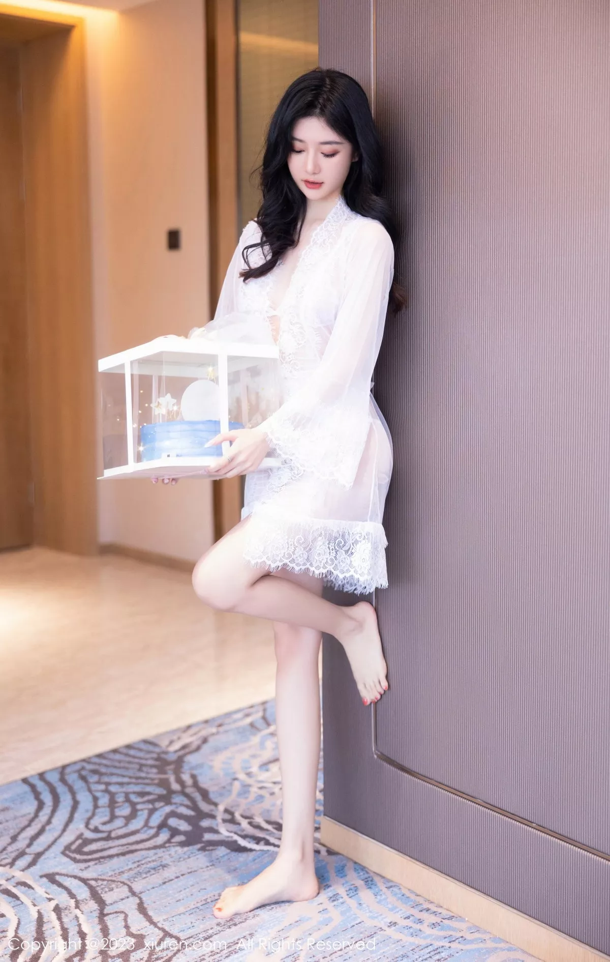 秀人集.com_[XiuRen秀人网]No.7348_模特幼幼性感白色网纱服饰露白色蕾丝内衣秀完美身材诱惑写真80P