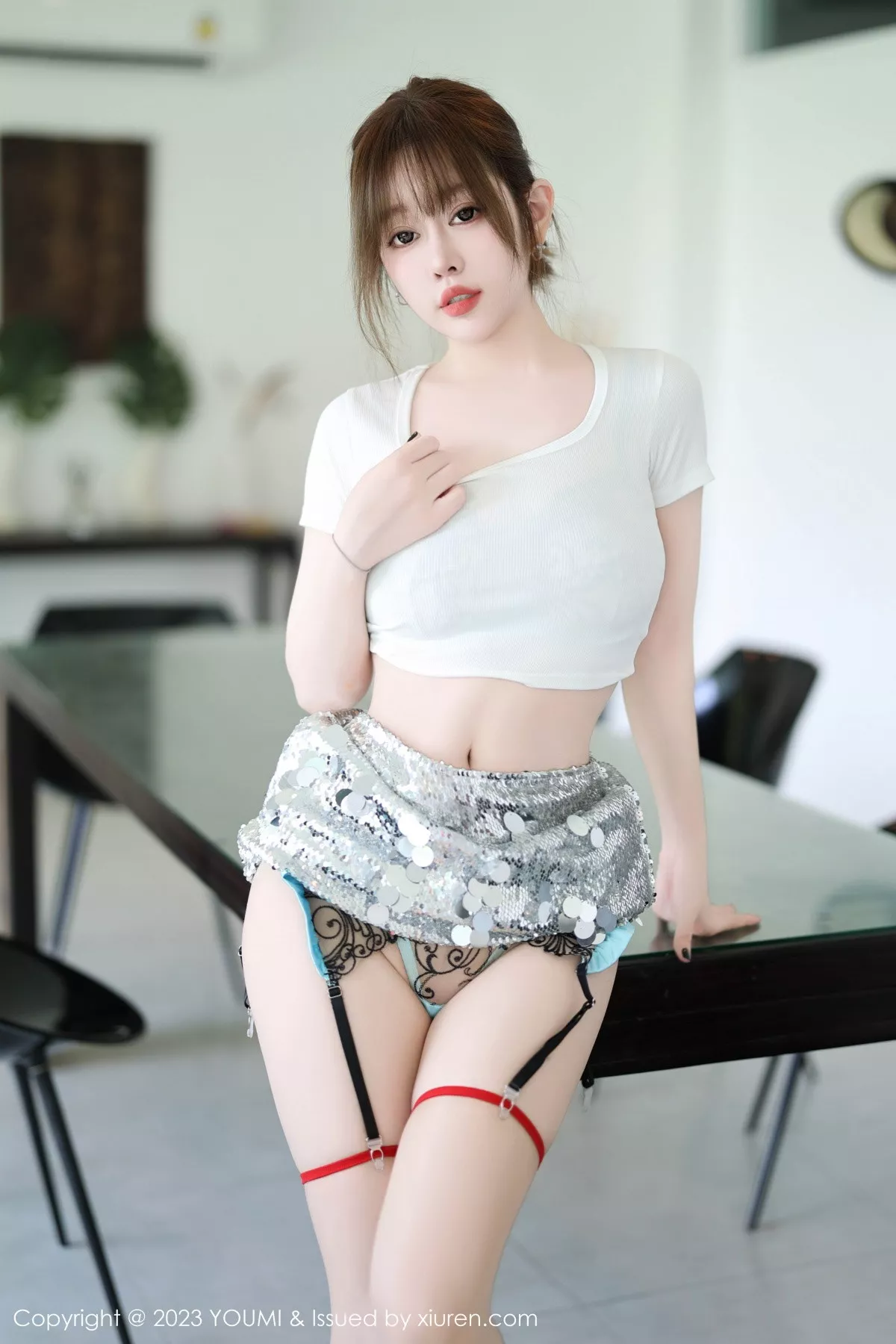 秀人集.com_[YouMi尤蜜荟]Vol.979_女神王雨纯性感黑色薄纱透明内衣配肉丝袜秀丰满身材诱惑写真91P