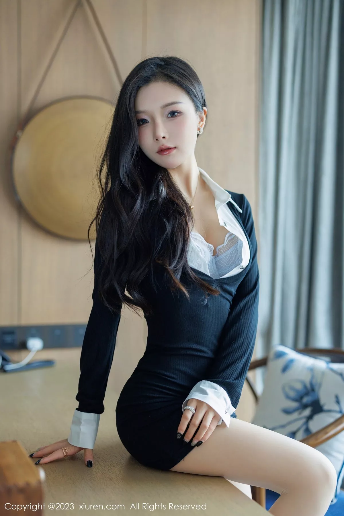 秀人集.com_[XiuRen秀人网]No.7471_模特七七kiko黑色连衣短裙露淡蓝色内衣配超薄肉丝惹火诱惑写真63P