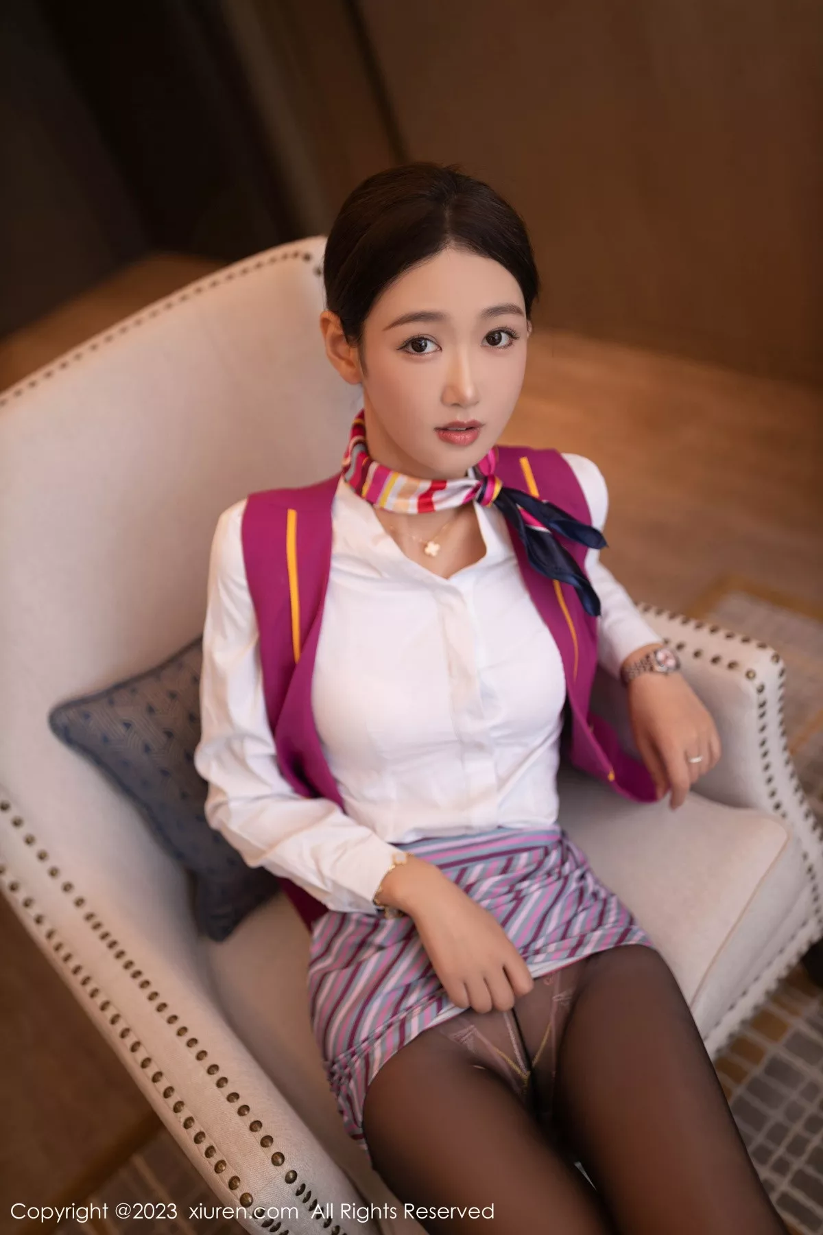 秀人集.com_[XiuRen秀人网]No.7405_模特唐安琪空姐制服露粉色内衣配超薄黑丝秀曼妙身姿诱惑写真77P