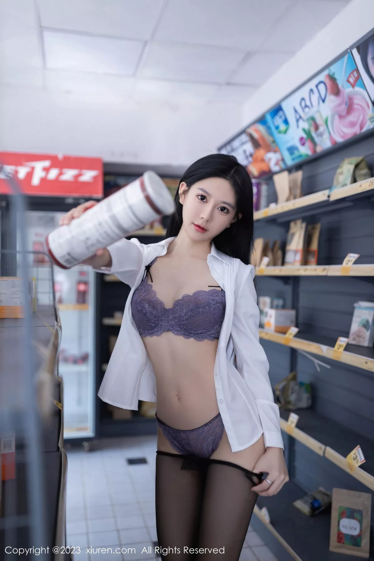 秀人集.com_[XiuRen秀人网]No.7684_模特幼幼性感灰色短裙制服露紫色蕾丝内衣秀完美身姿诱惑写真80P