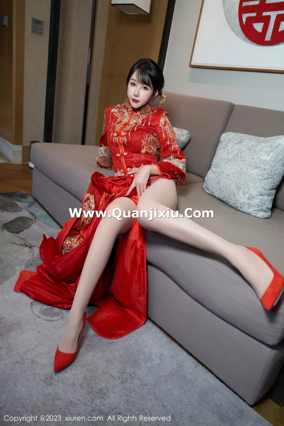 秀人集.com_[XiuRen秀人网]No.7729_模特波巧酱专属新娘主题性感红色蕾丝内衣配超薄肉丝诱惑写真90P