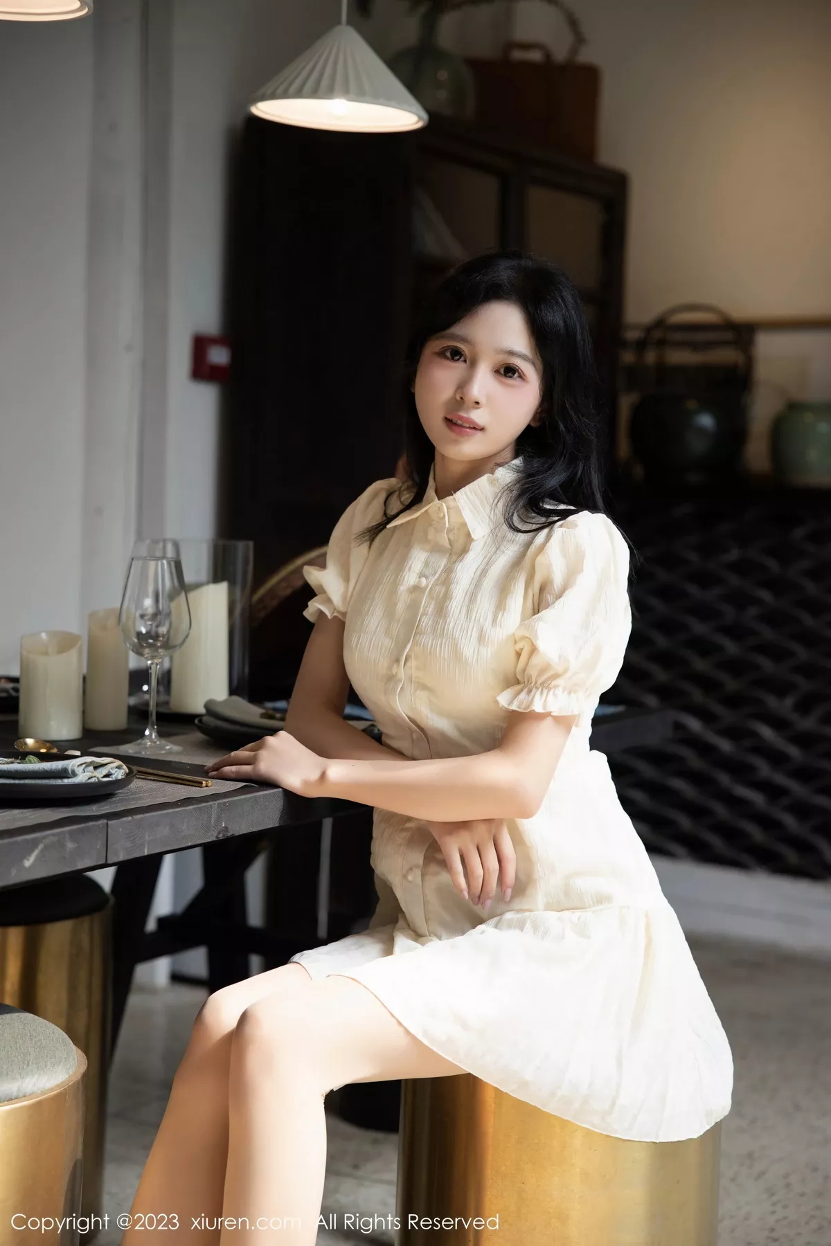 秀人集.com_[XiuRen秀人网]No.7742_模特糖豆sisi性感淡黄连衣裙露白色蕾丝内衣配原色丝袜诱惑写真62P