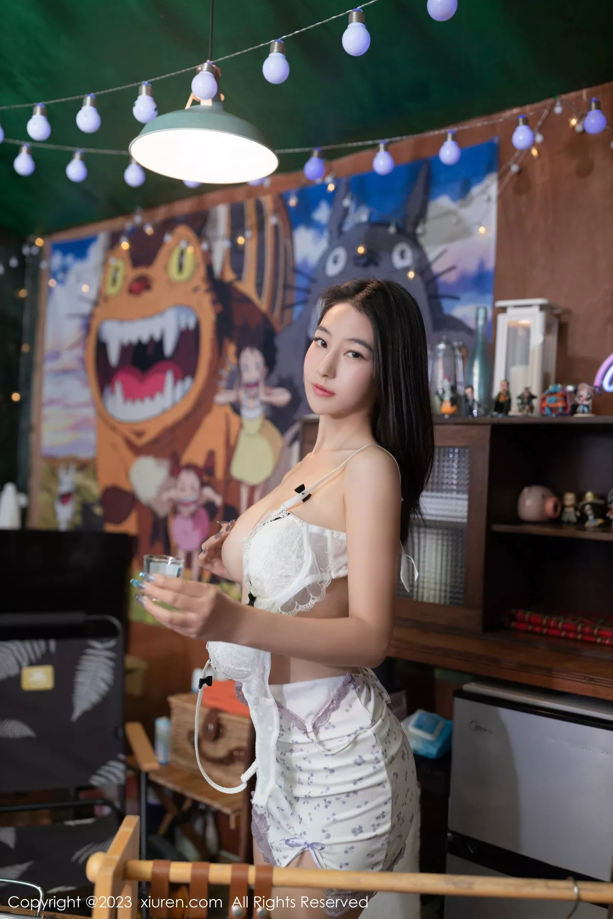 秀人集.com_[XiuRen秀人网]No.7694_模特熊小诺性感白色图案吊带短裙露白色内衣秀曼妙身姿诱惑写真76P