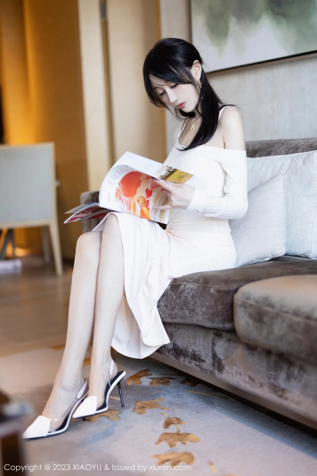 秀人集.com_[XiaoYu画语界]Vol.1167_模特玥儿玥er性感浅粉色连衣长裙配超薄肉丝秀完美身材诱惑写真82P