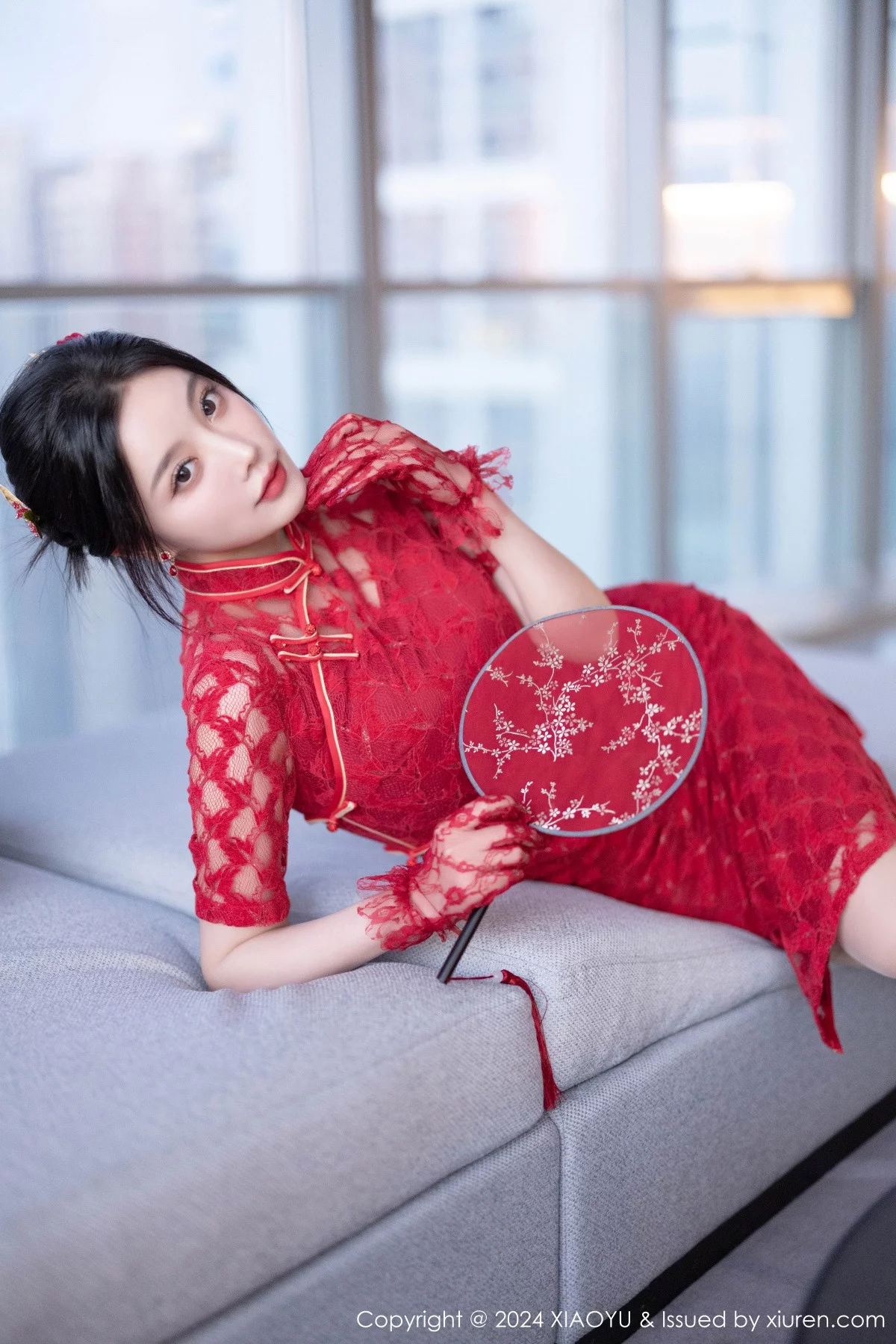 秀人集.com_[XiaoYu画语界]Vol.1184_女神杨晨晨Yome红色中式婚服露性感红色蕾丝内衣完美诱惑写真82P