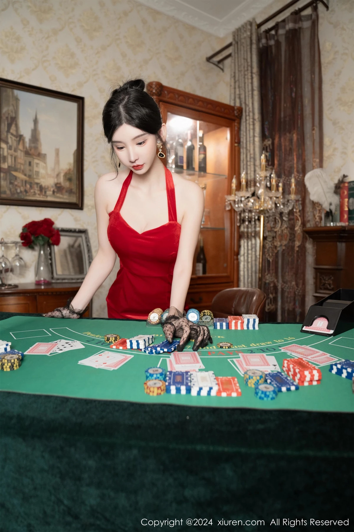 秀人集.com_[XiuRen秀人网]No.8097_女神周于希Sally荷官角色扮演红色露肩服饰配无内黑丝诱惑写真106P