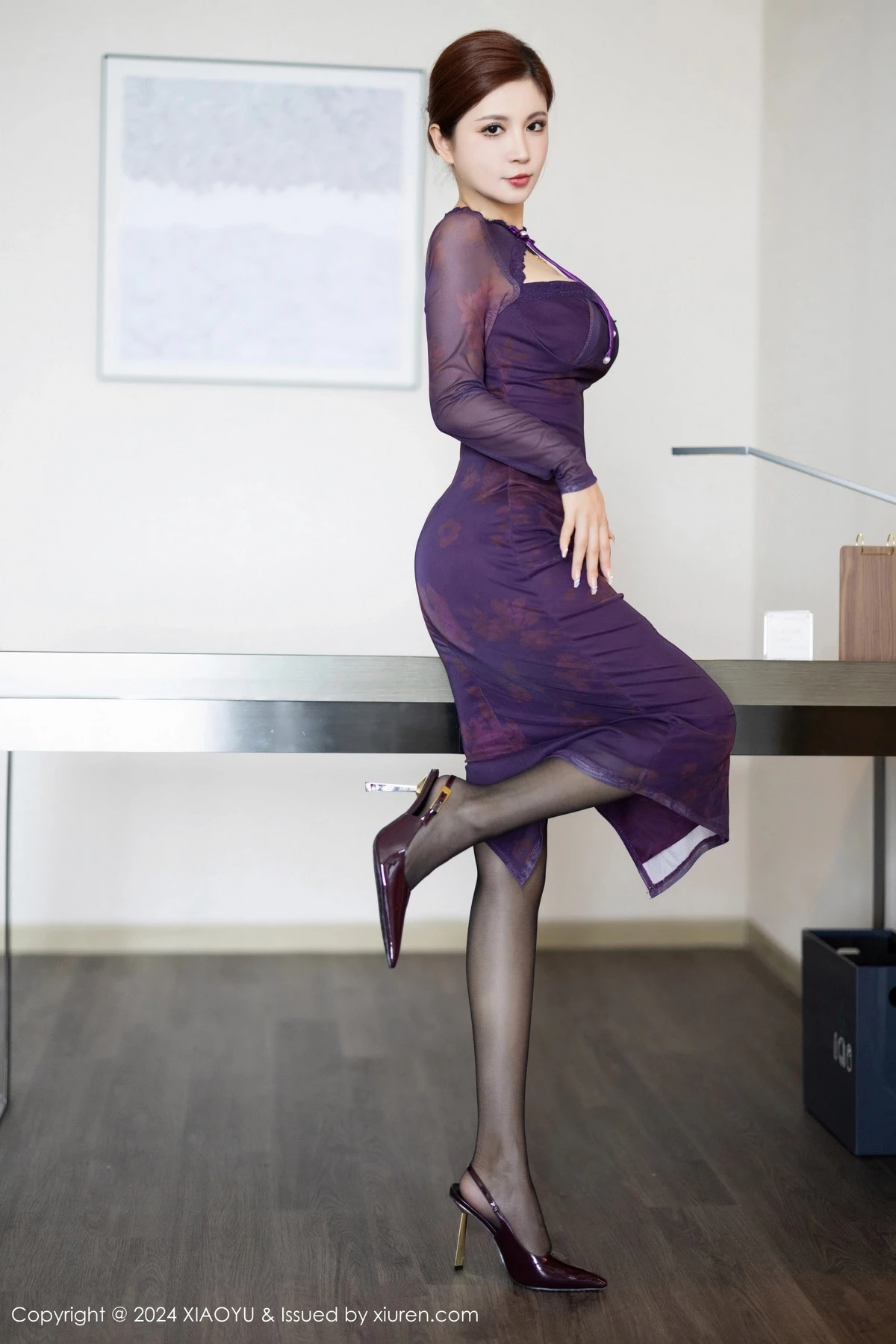 秀人集.com_[XiaoYu画语界]Vol.1211_模特小蛮妖Yummy性感紫色长裙+黑色情趣连体衣撩人诱惑写真83P