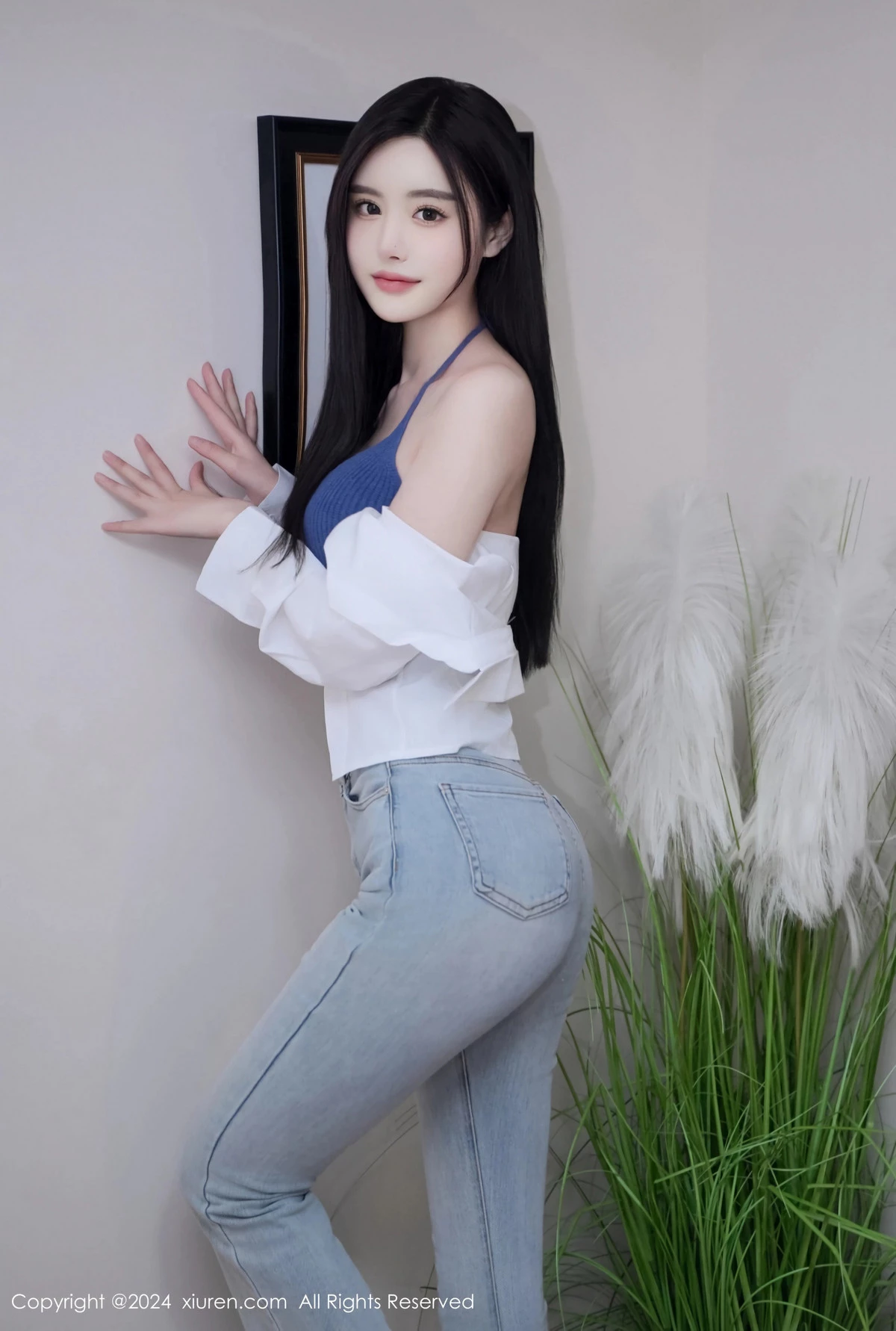 秀人集.com_[XiuRen秀人网]No.8186_模特晚苏susu性感白衬衣配牛仔裤露蓝色内衣秀完美身材诱惑写真67P