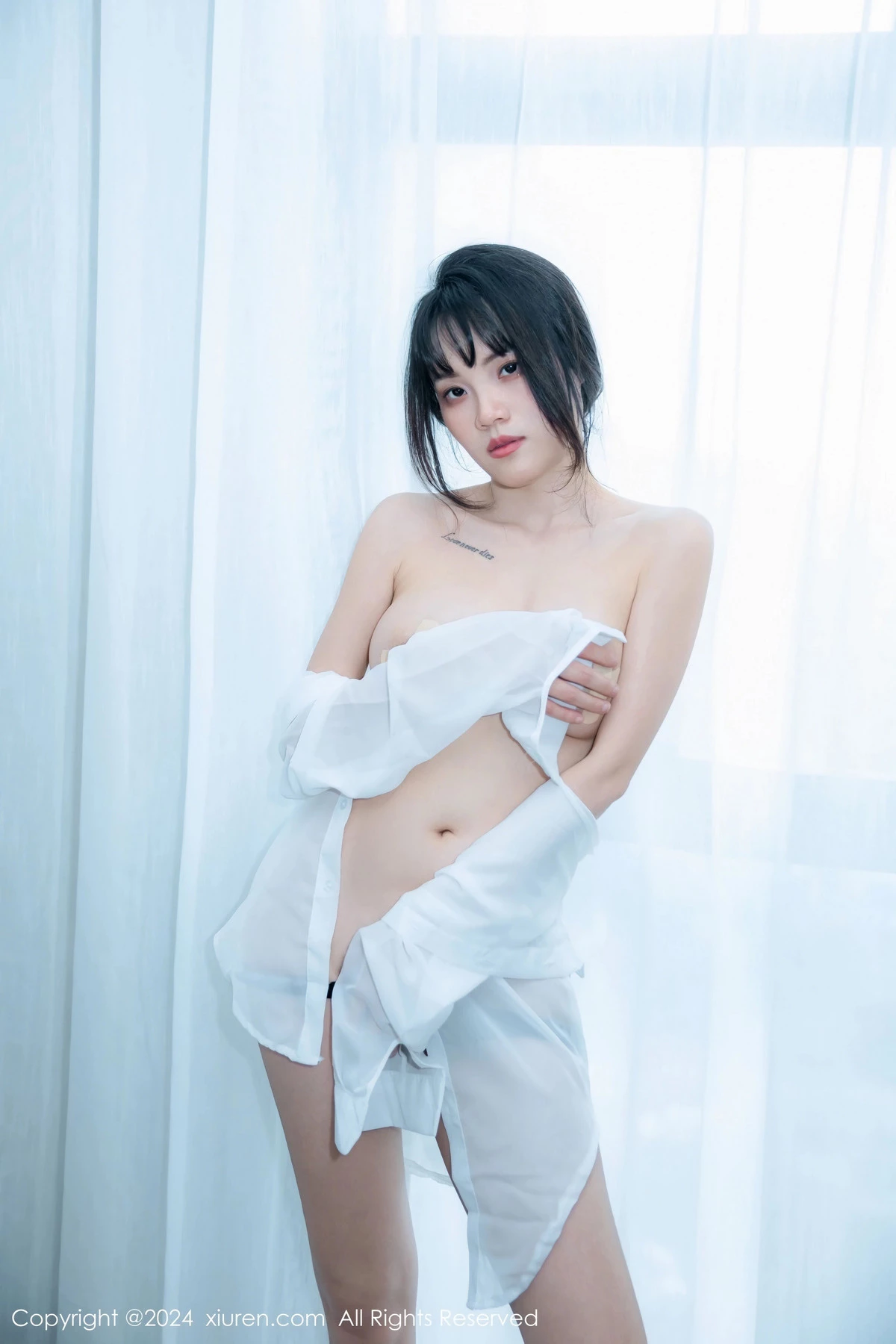 秀人集.com_[XiuRen秀人网]No.8320_新人模特唐安诺白色薄纱上衣配超薄黑丝秀曼妙身姿迷人诱惑写真84P