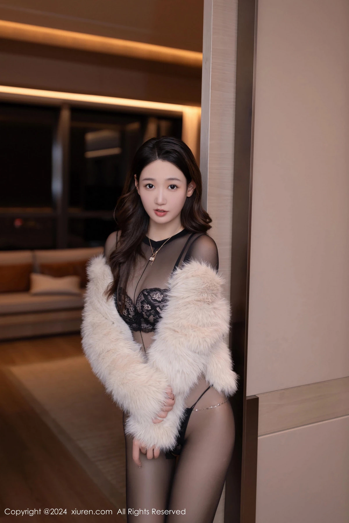 秀人集.com_[XiuRen秀人网]No.8433_模特唐安琪性感黑色蕾丝内衣配超薄连体黑丝秀曼妙身姿诱惑写真80P