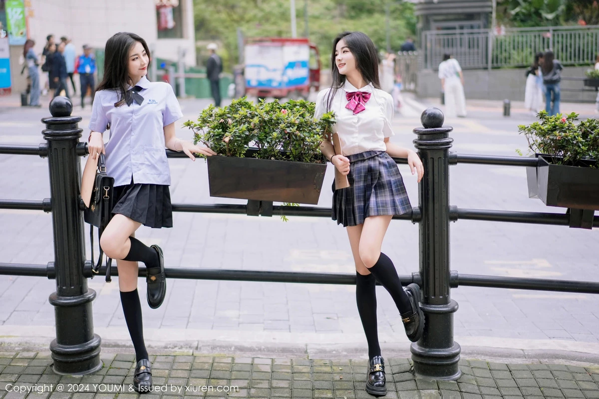 秀人集.com_[YouMi尤蜜荟]Vol.1057_模特鱼尾fish＆小茶茶性感学妹制服配黑丝袜秀完美身材迷人写真103P