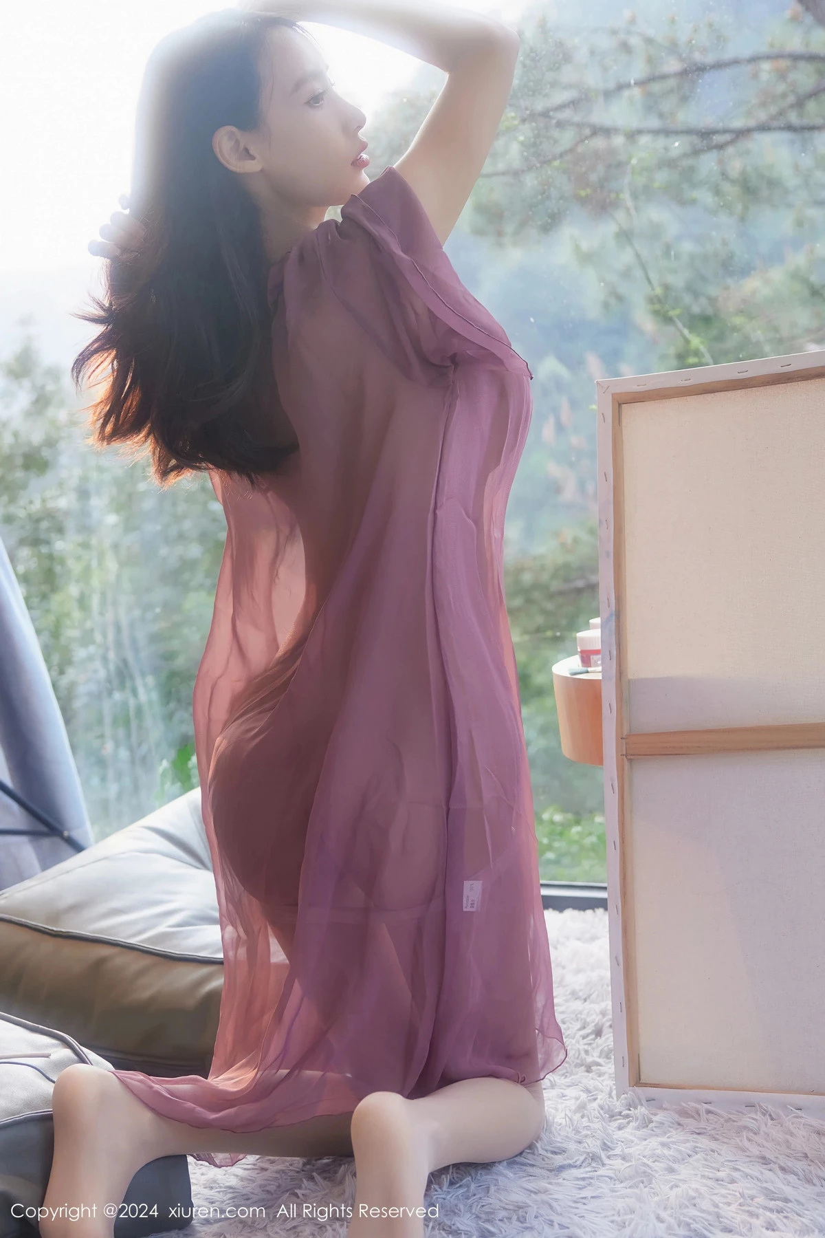 秀人集.com_[XiuRen秀人网]No.8687_模特Lingyu69性感紫色轻透连衣裙配白丝袜秀丰腴身材诱惑写真86P