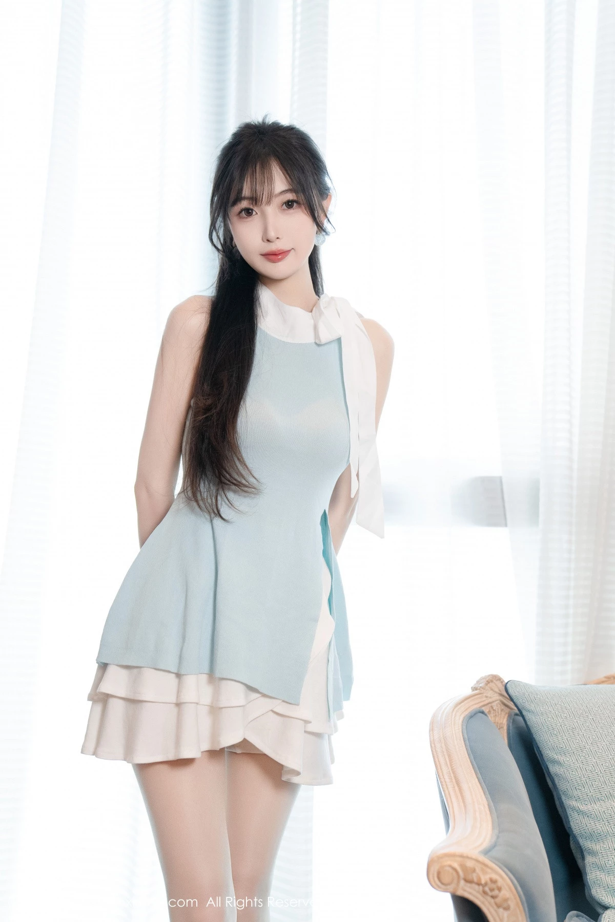 秀人集.com_[XiuRen秀人网]No.8761_模特林星阑性感蓝白连衣短裙露黑色情趣内衣秀曼妙身姿诱惑写真101P