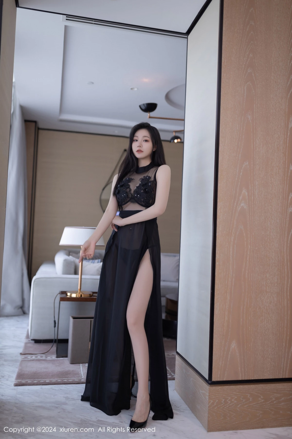 秀人集.com_[XiuRen秀人网]No.8792_模特安然anran性感黑色薄纱连衣裙露黑色内衣秀曼妙身姿诱惑写真80P