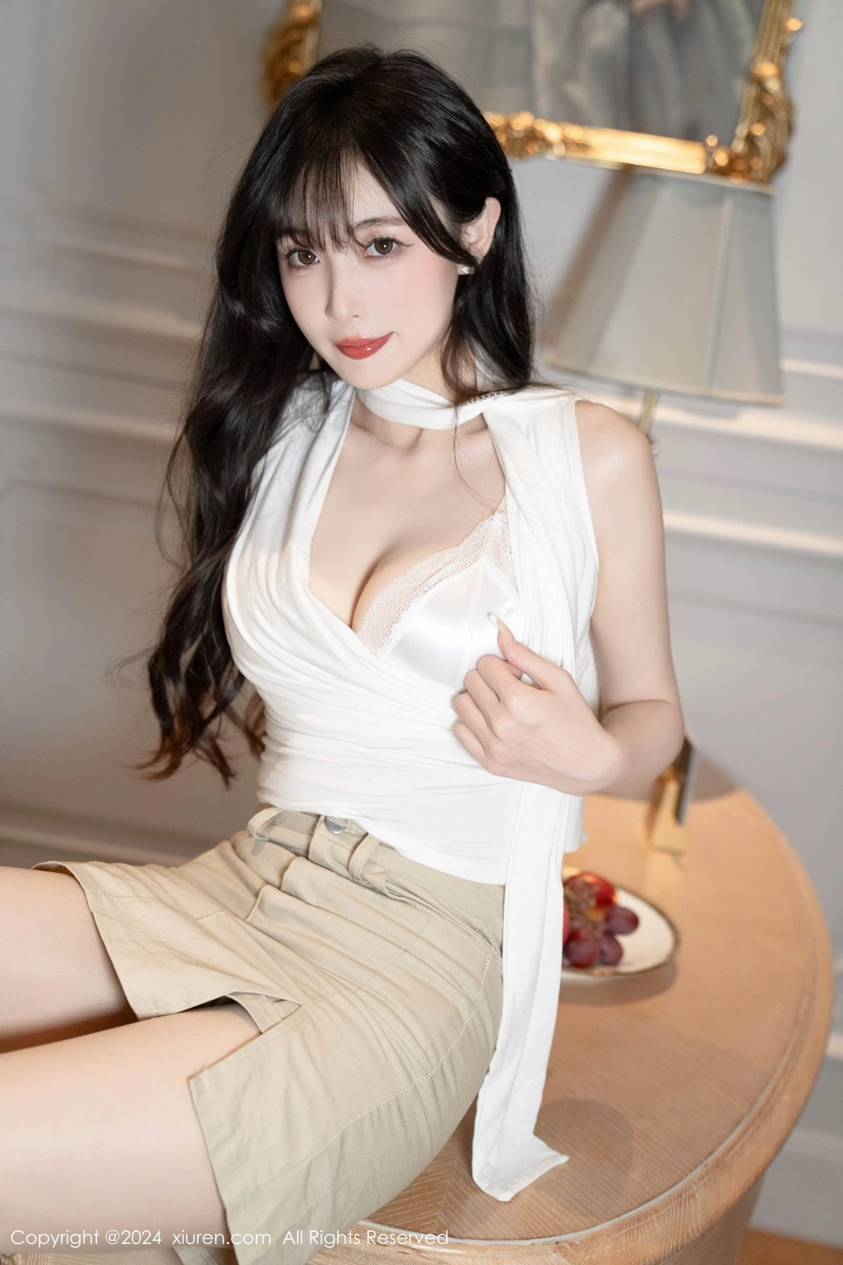 秀人集.com_[XiuRen秀人网]No.8849_模特林星阑性感白上衣露白色内衣配超薄肉丝秀曼妙身姿诱惑写真85P