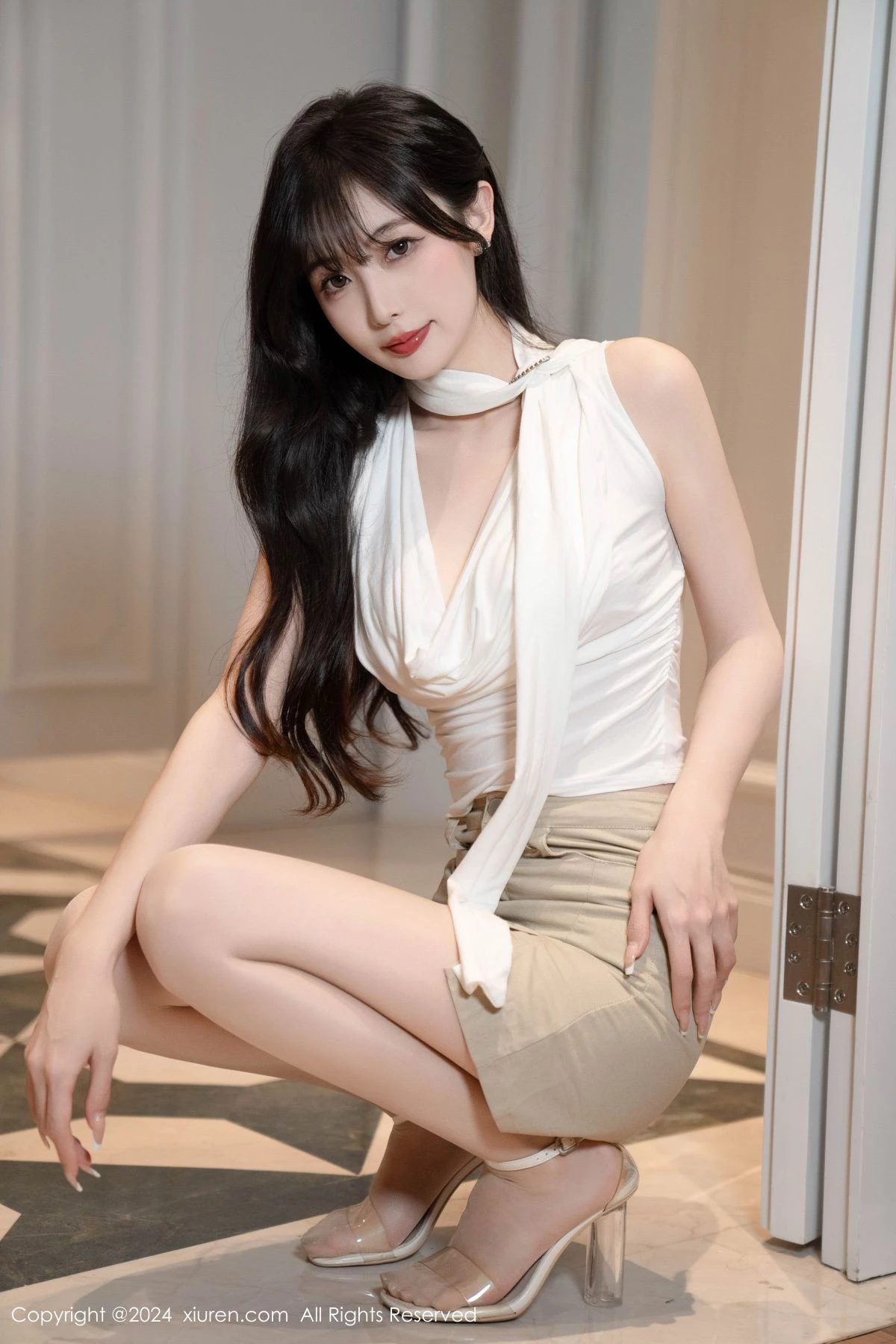 秀人集.com_[XiuRen秀人网]No.8849_模特林星阑性感白上衣露白色内衣配超薄肉丝秀曼妙身姿诱惑写真85P