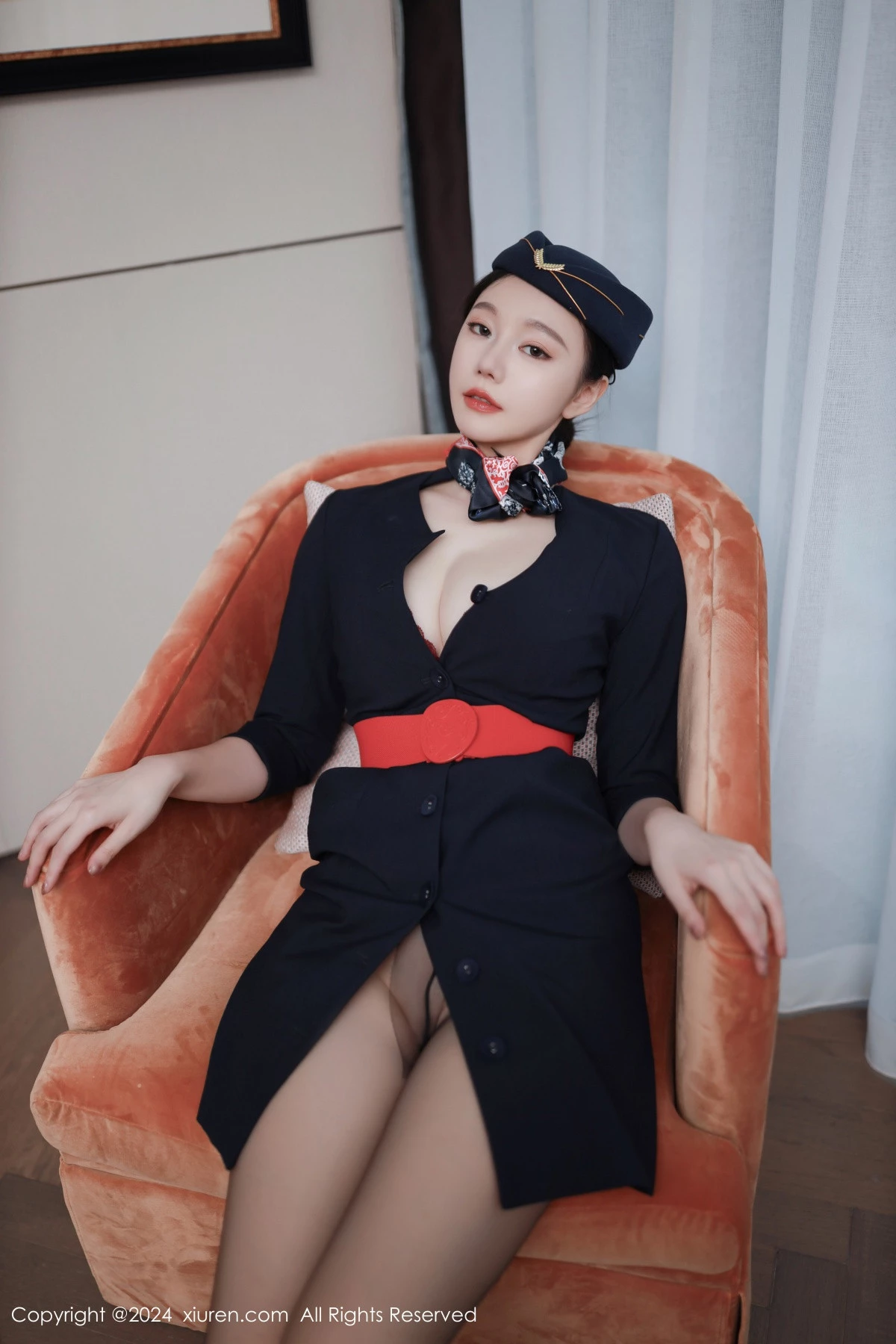 秀人集.com_[XiuRen秀人网]No.8942_模特安然anran性感空姐制服露红色内衣配超薄黑丝撩人诱惑写真79P