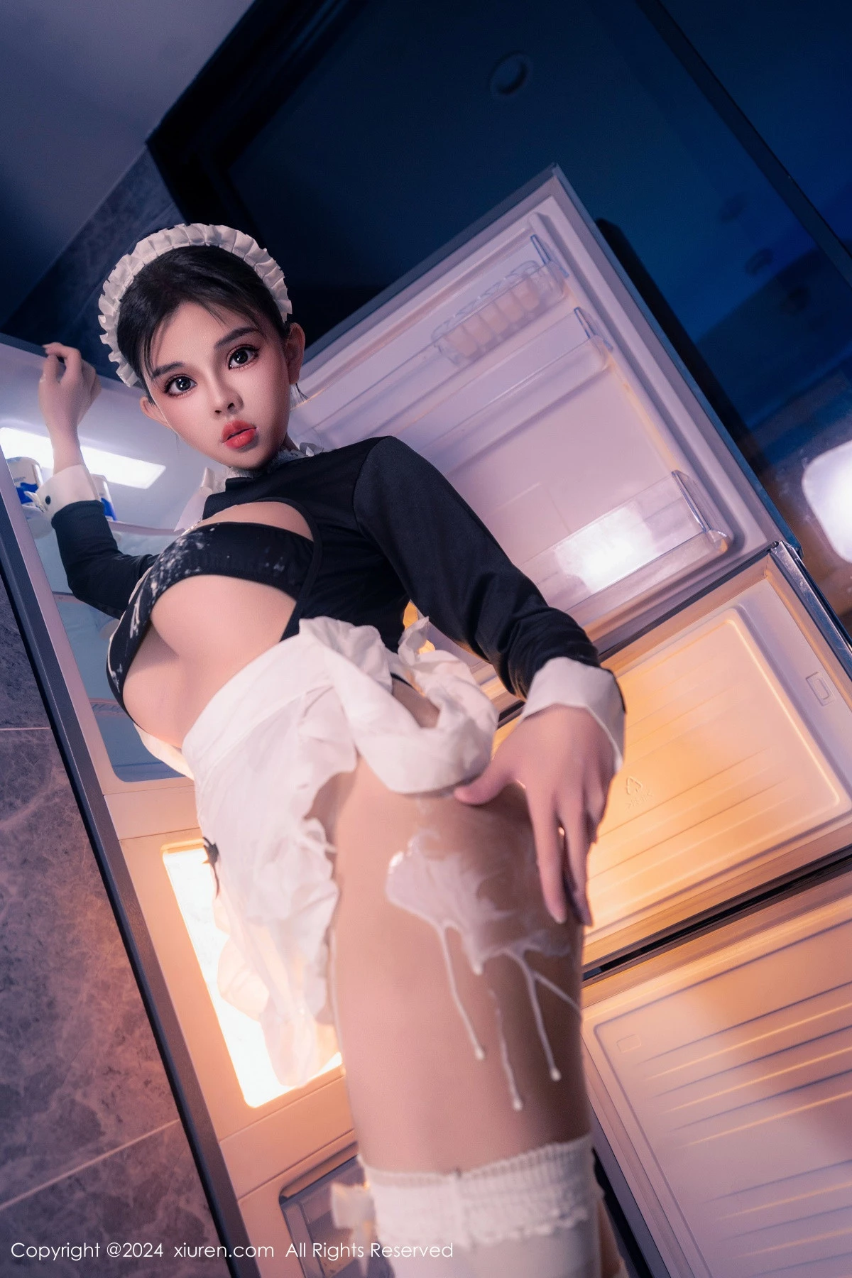 秀人集.com_[XiuRen秀人网]No.8966_新人模特小童颜私房浴室性感女仆装配白丝袜秀丰满身材诱惑写真80P