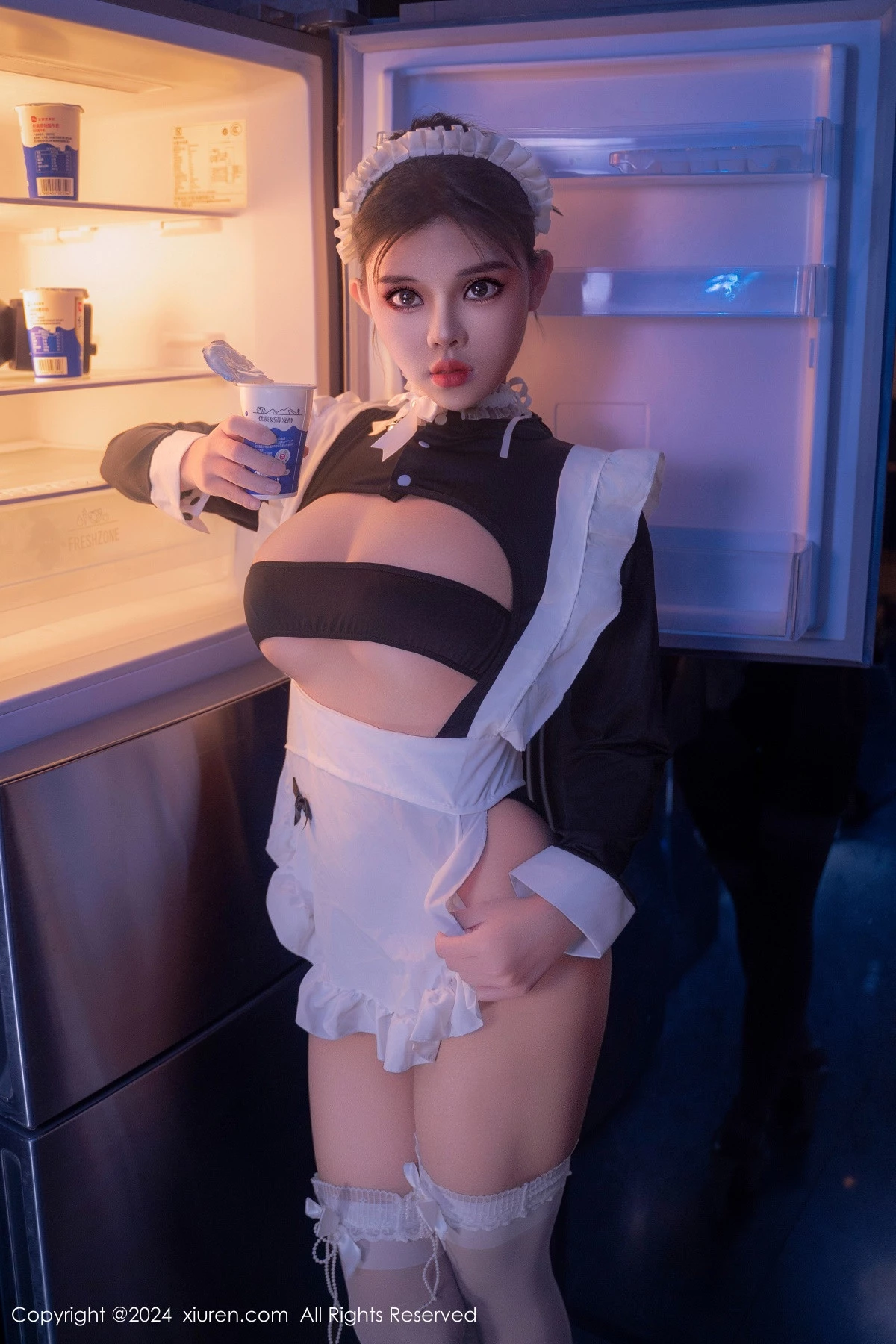 秀人集.com_[XiuRen秀人网]No.8966_新人模特小童颜私房浴室性感女仆装配白丝袜秀丰满身材诱惑写真80P