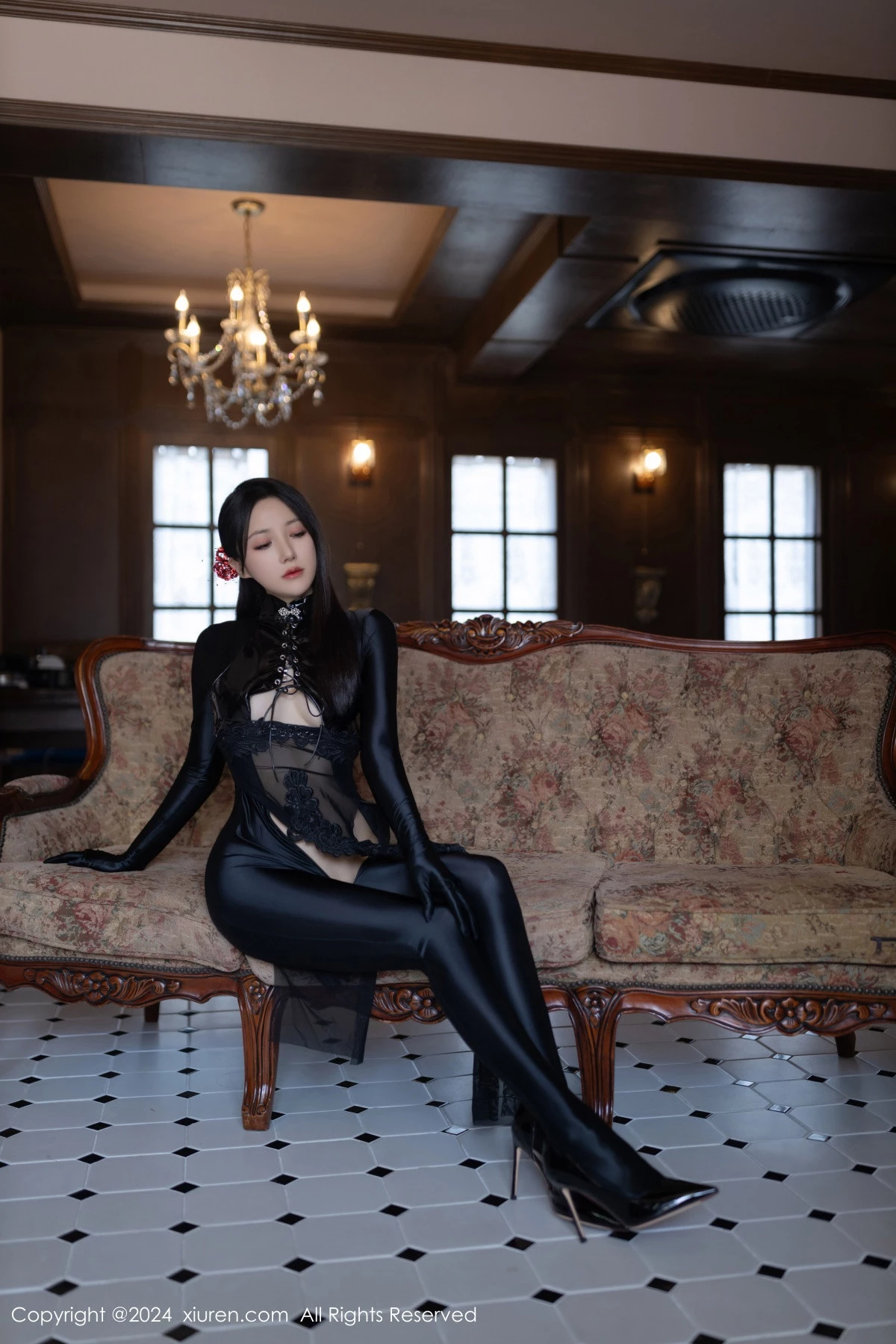 秀人集.com_[XiuRen秀人网]No.9125_模特鱼子酱Fish私房性感黑色紧身连体衣秀曼妙身姿撩人诱惑写真80P