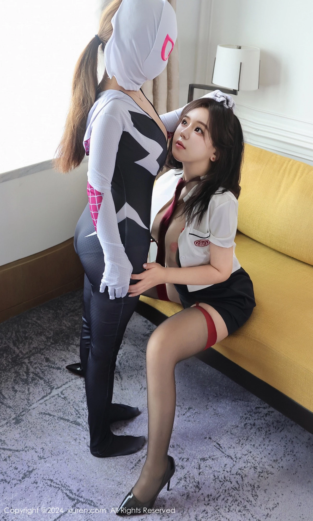 秀人集.com_[XiuRen秀人网]No.9122_模特小薯条nienie性感JK制服露黑色情趣内衣秀惹火身材诱惑写真72P