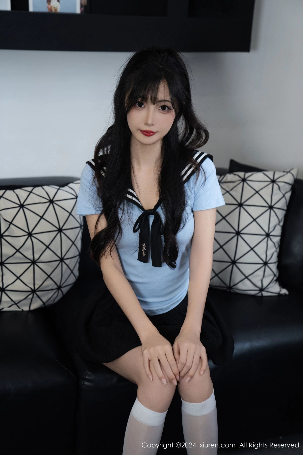 秀人集.com_[XiuRen秀人网]No.9151_模特林星阑性感蓝色JK制服+白色连体内衣秀曼妙身姿诱惑写真96P