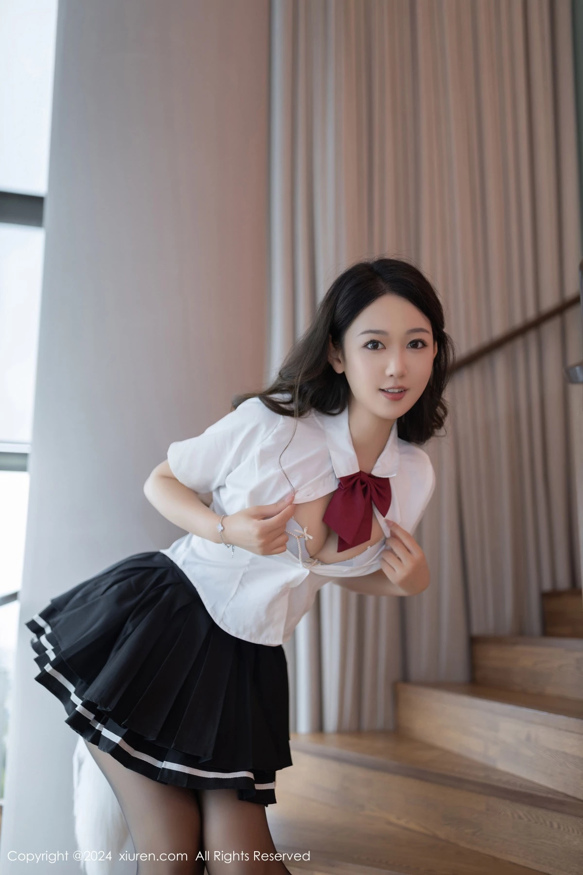 秀人集.com_[XiuRen秀人网]No.9174_模特唐安琪私房JK制服配开档黑丝露性感内衣秀曼妙身姿诱惑写真84P