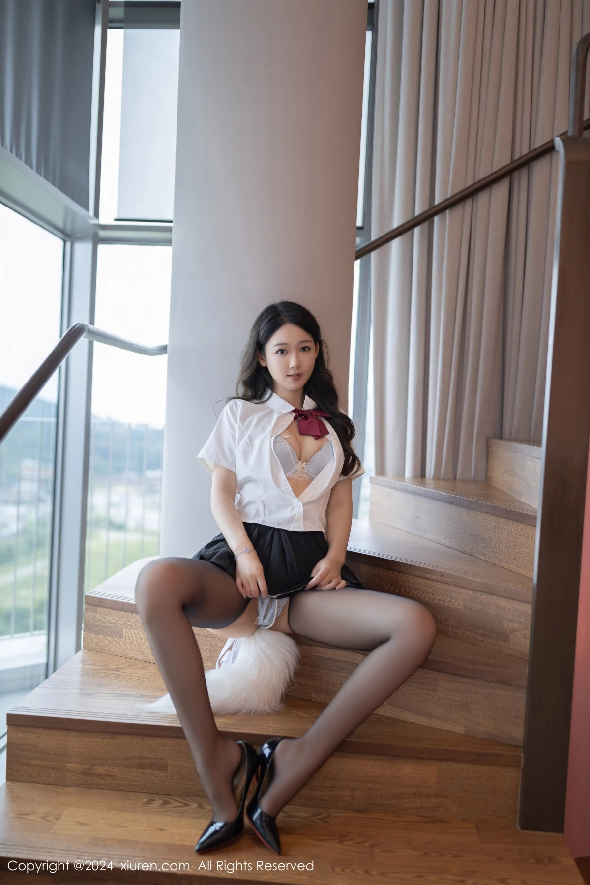 秀人集.com_[XiuRen秀人网]No.9174_模特唐安琪私房JK制服配开档黑丝露性感内衣秀曼妙身姿诱惑写真84P