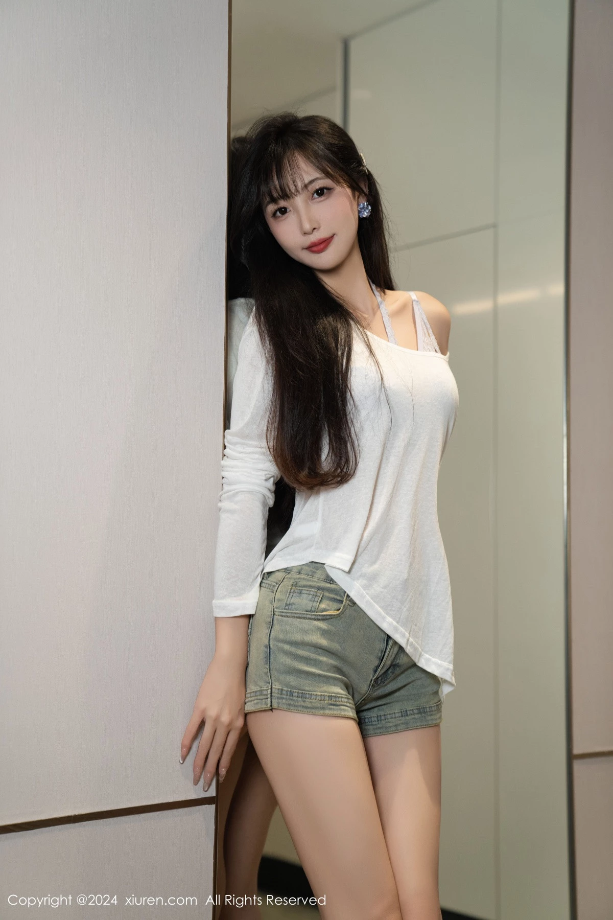 秀人集.com_[XiuRen秀人网]No.9215_模特林星阑性感蓝色情趣内衣配超短牛仔裤秀曼妙身姿迷人写真96P