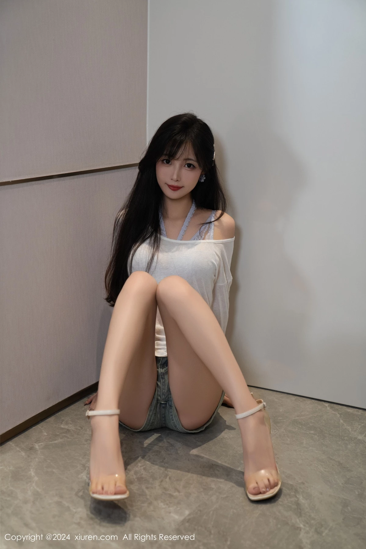 秀人集.com_[XiuRen秀人网]No.9215_模特林星阑性感蓝色情趣内衣配超短牛仔裤秀曼妙身姿迷人写真96P