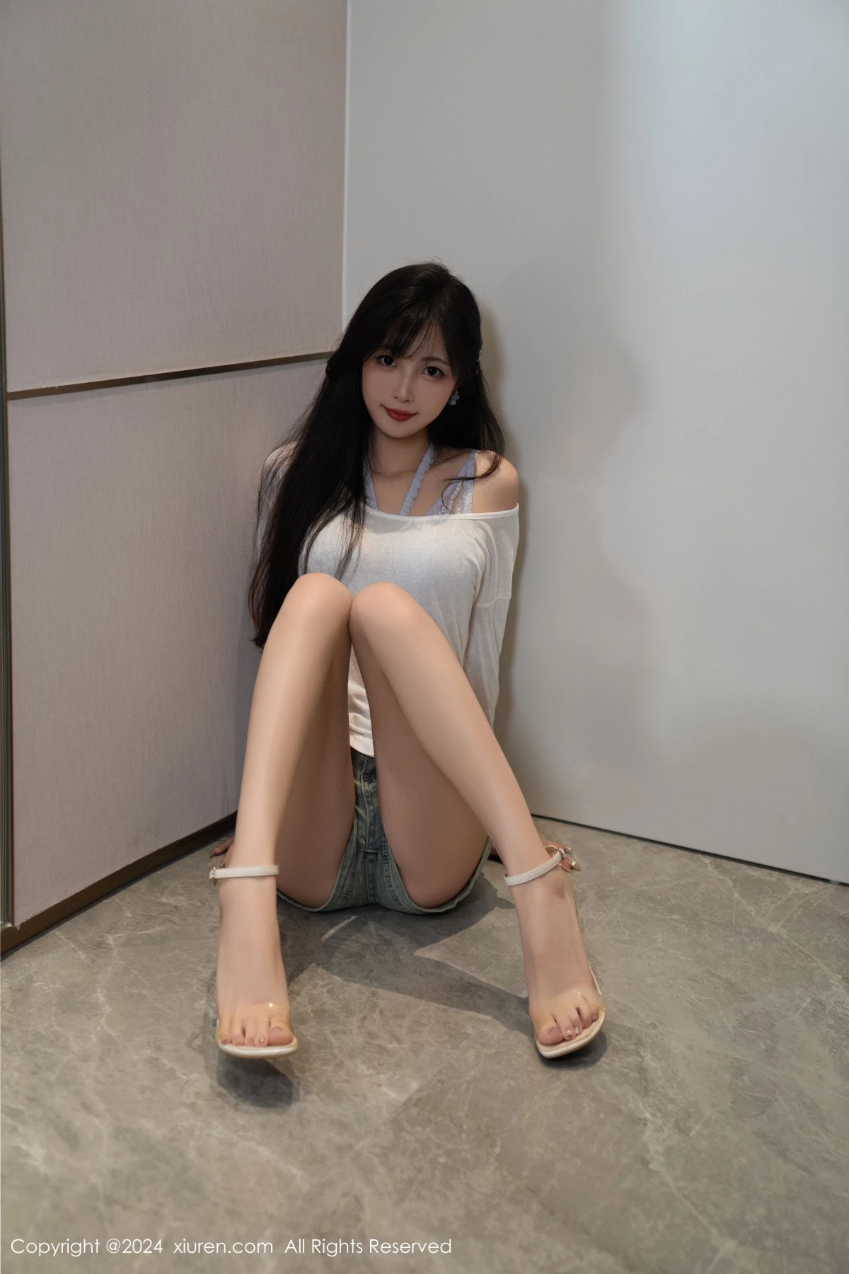 秀人集.com_[XiuRen秀人网]No.9215_模特林星阑性感蓝色情趣内衣配超短牛仔裤秀曼妙身姿迷人写真96P