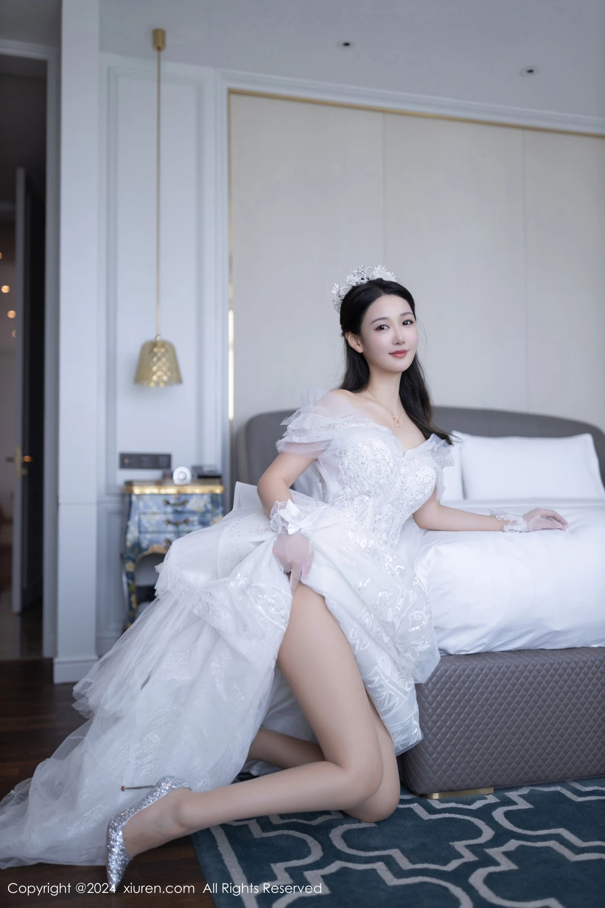 秀人集.com_[XiuRen秀人网]No.9283_模特唐安琪性感白色婚纱露白色内衣配超薄肉丝秀美腿诱惑写真86P