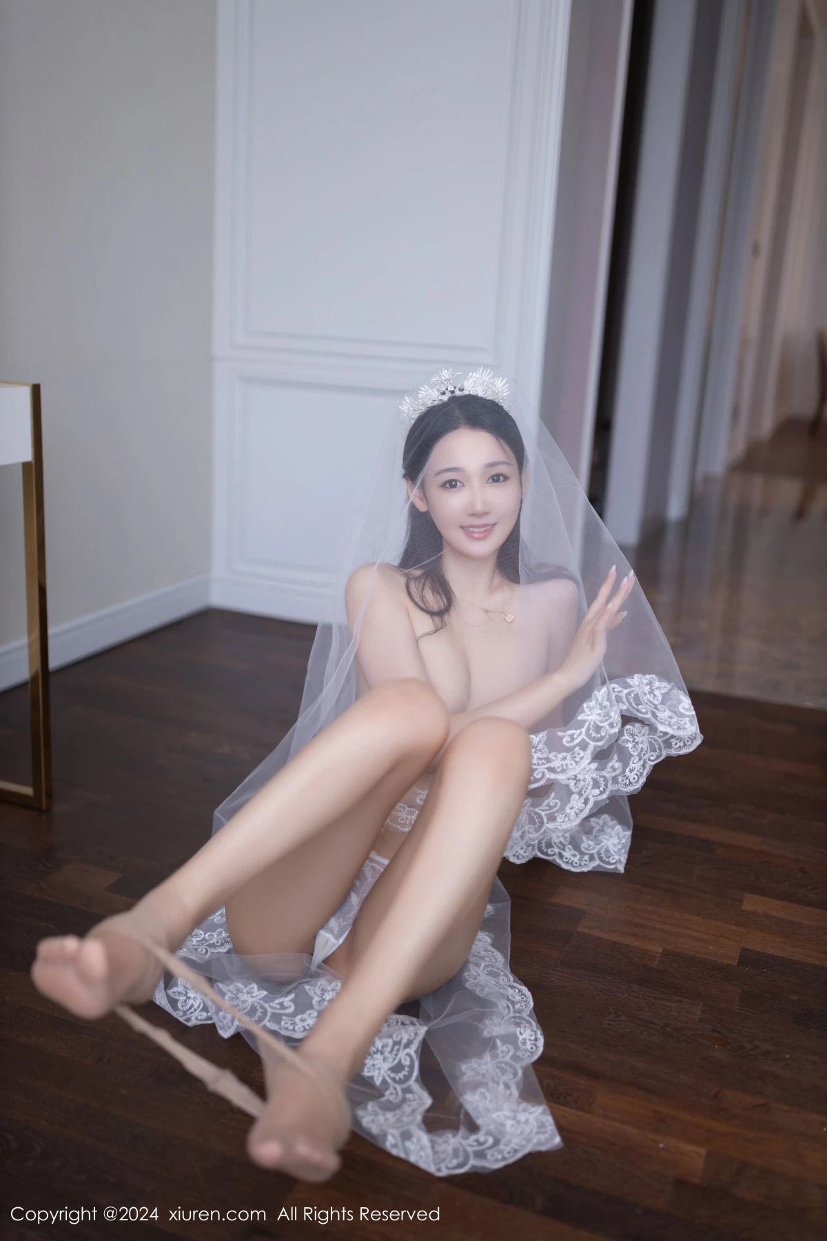 秀人集.com_[XiuRen秀人网]No.9283_模特唐安琪性感白色婚纱露白色内衣配超薄肉丝秀美腿诱惑写真86P