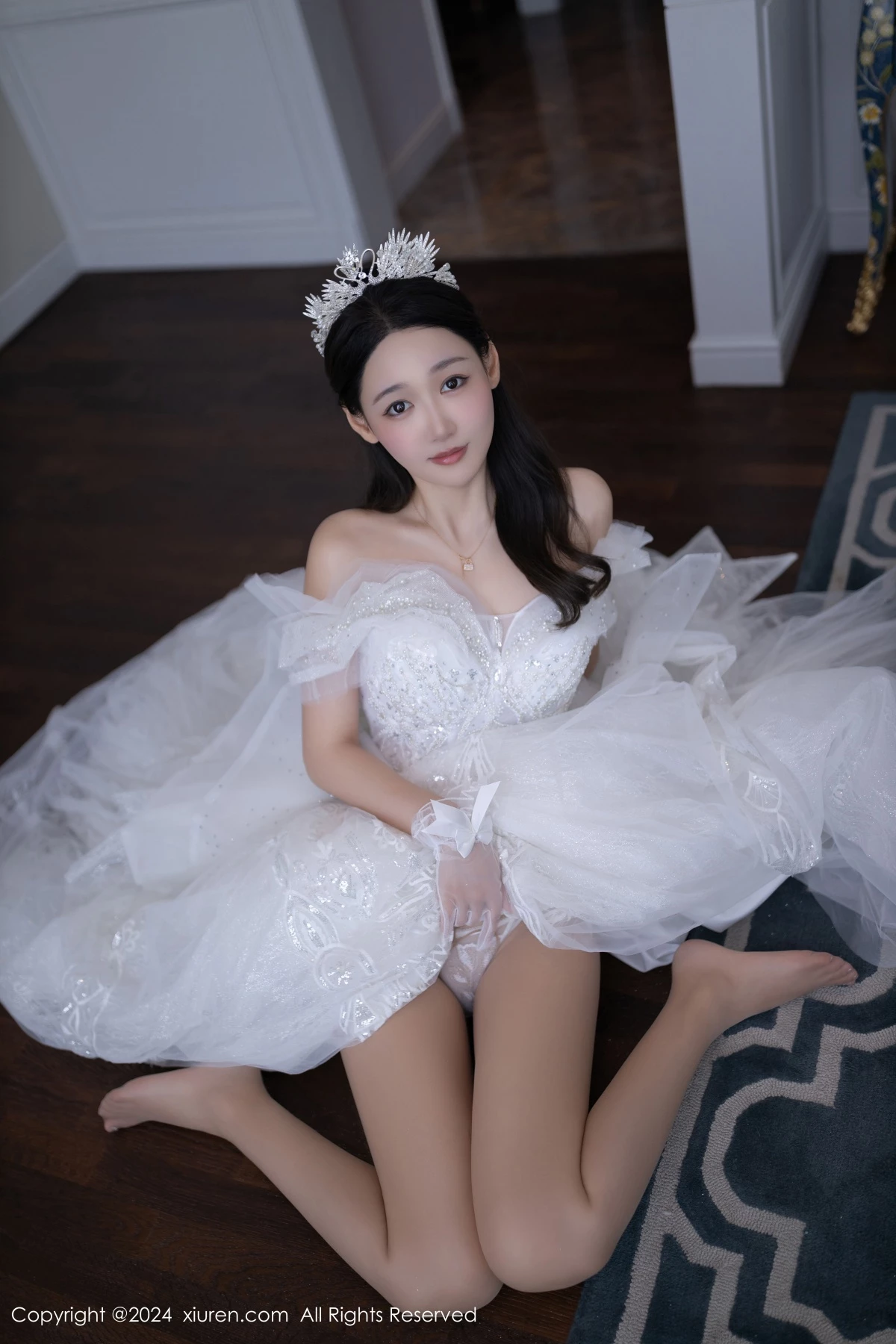 秀人集.com_[XiuRen秀人网]No.9283_模特唐安琪性感白色婚纱露白色内衣配超薄肉丝秀美腿诱惑写真86P