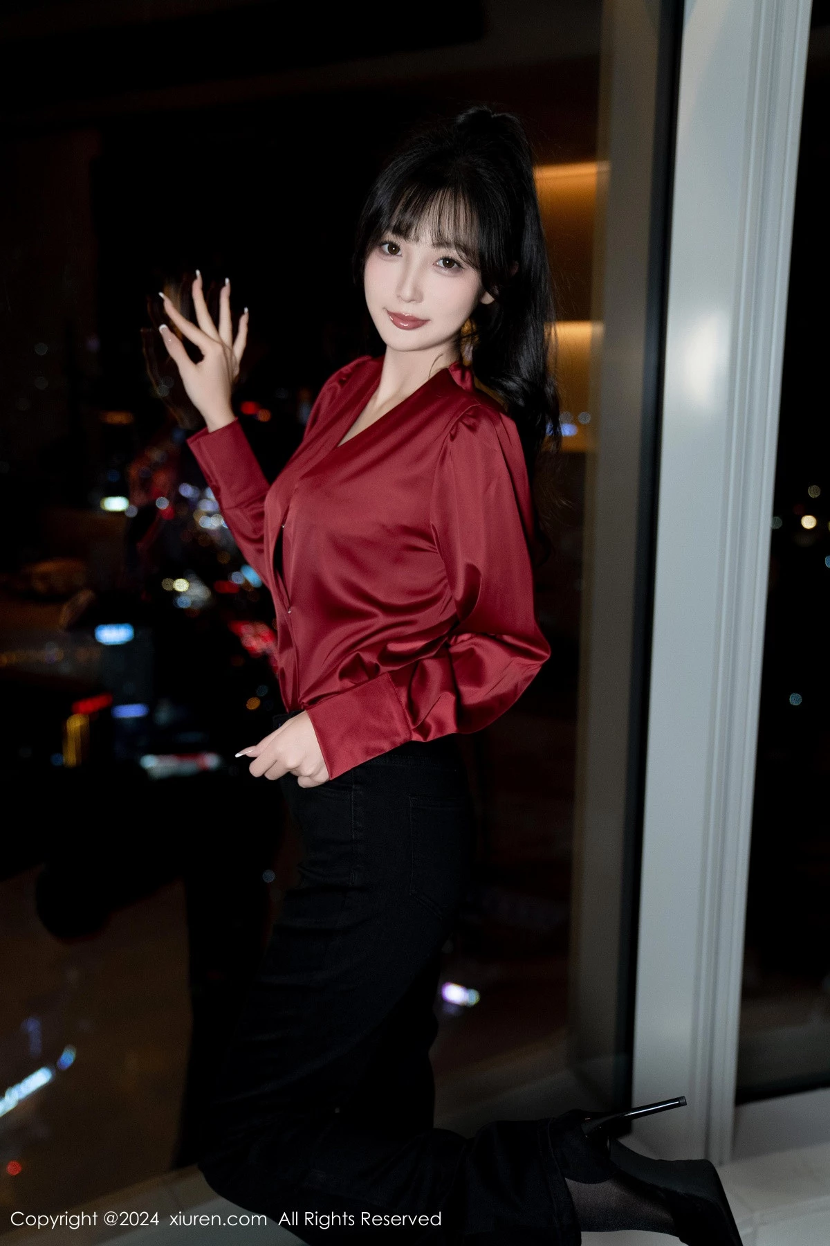 秀人集.com_[XiuRen秀人网]No.9299_模特林星阑私房性感黑色蕾丝内衣配开档黑丝秀曼妙身姿诱惑写真94P