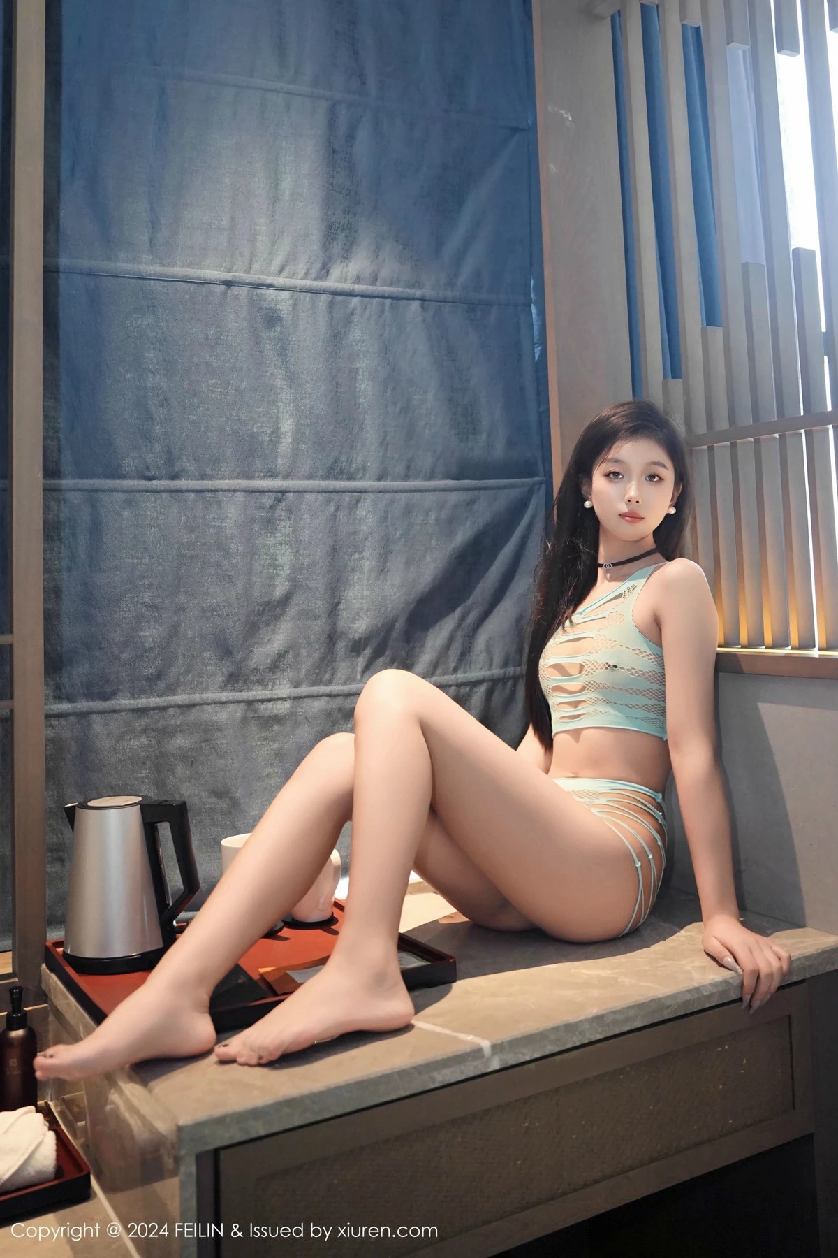 秀人集.com_[FeiLin嗲囡囡]VOL.482_模特江念鱼私房性感绿色网状情趣服饰秀完美身材迷人诱惑写真60P