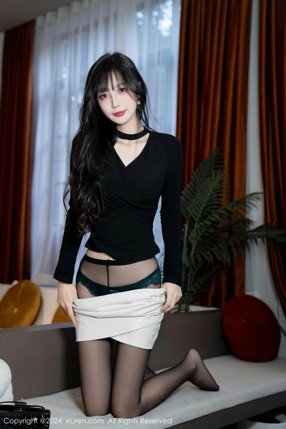 秀人集.com_[XiuRen秀人网]No.9691_模特林星阑性感墨绿色内衣配超薄黑丝秀曼妙身姿迷人诱惑写真100P