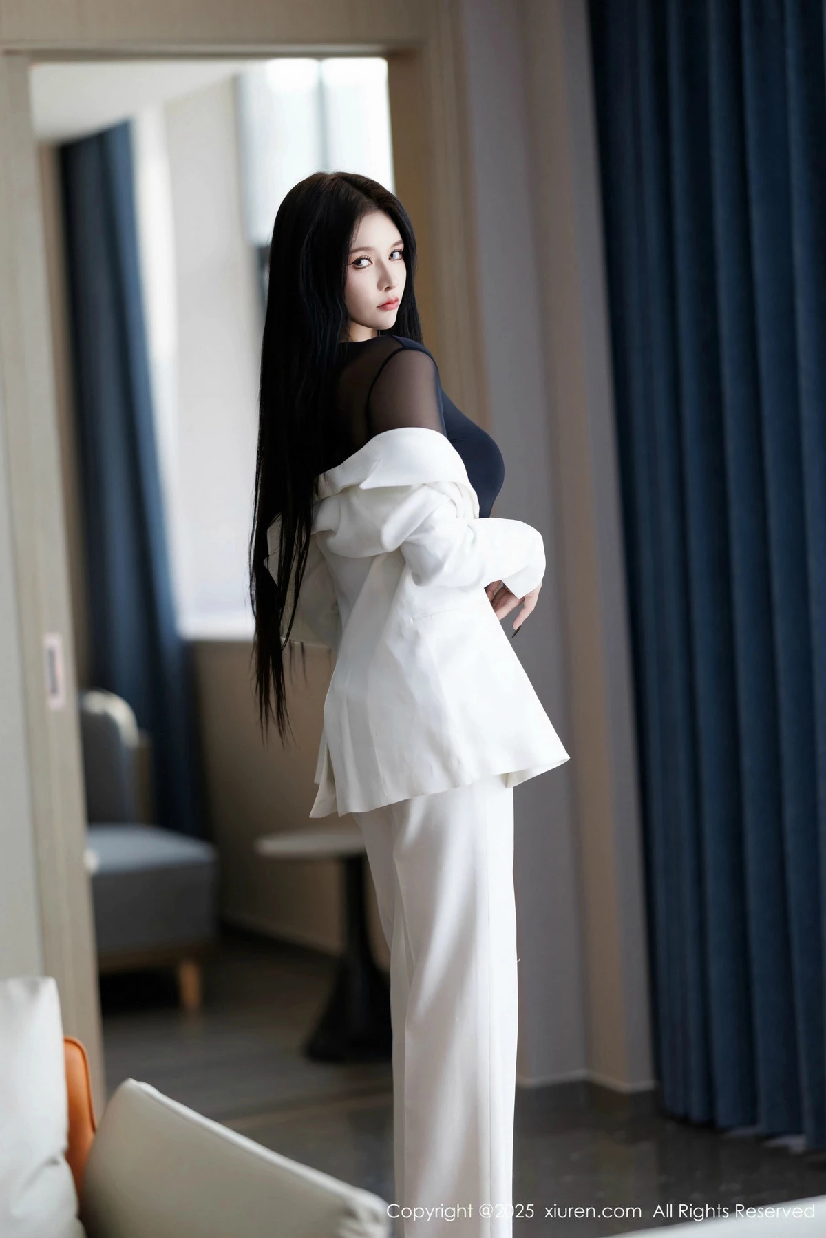 秀人集.com_[XiuRen秀人网]No.9755_模特娜比性感黑色情趣内衣配黑丝吊袜秀凹凸身材完美诱惑写真91P