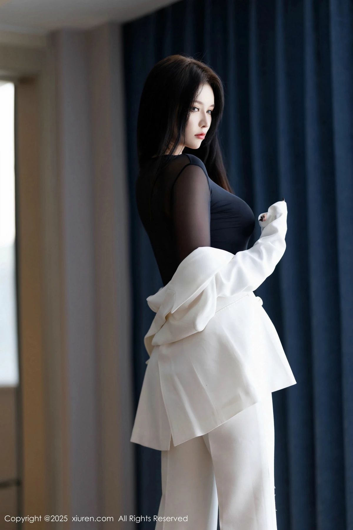 秀人集.com_[XiuRen秀人网]No.9755_模特娜比性感黑色情趣内衣配黑丝吊袜秀凹凸身材完美诱惑写真91P