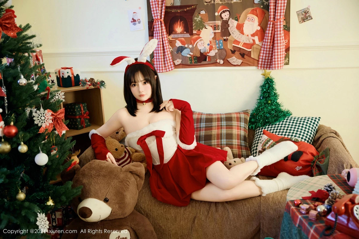 秀人集.com_[XiuRen秀人网]No.9656_模特养乐多Doll圣诞主题性感红色连衣裙半脱秀丰腴身材诱惑写真53P