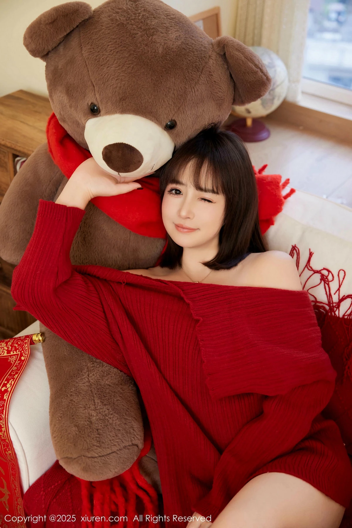 秀人集.com_[XiuRen秀人网]No.9818_模特养乐多Doll新年主题性感喜庆红色内衣秀完美身材诱惑写真66P