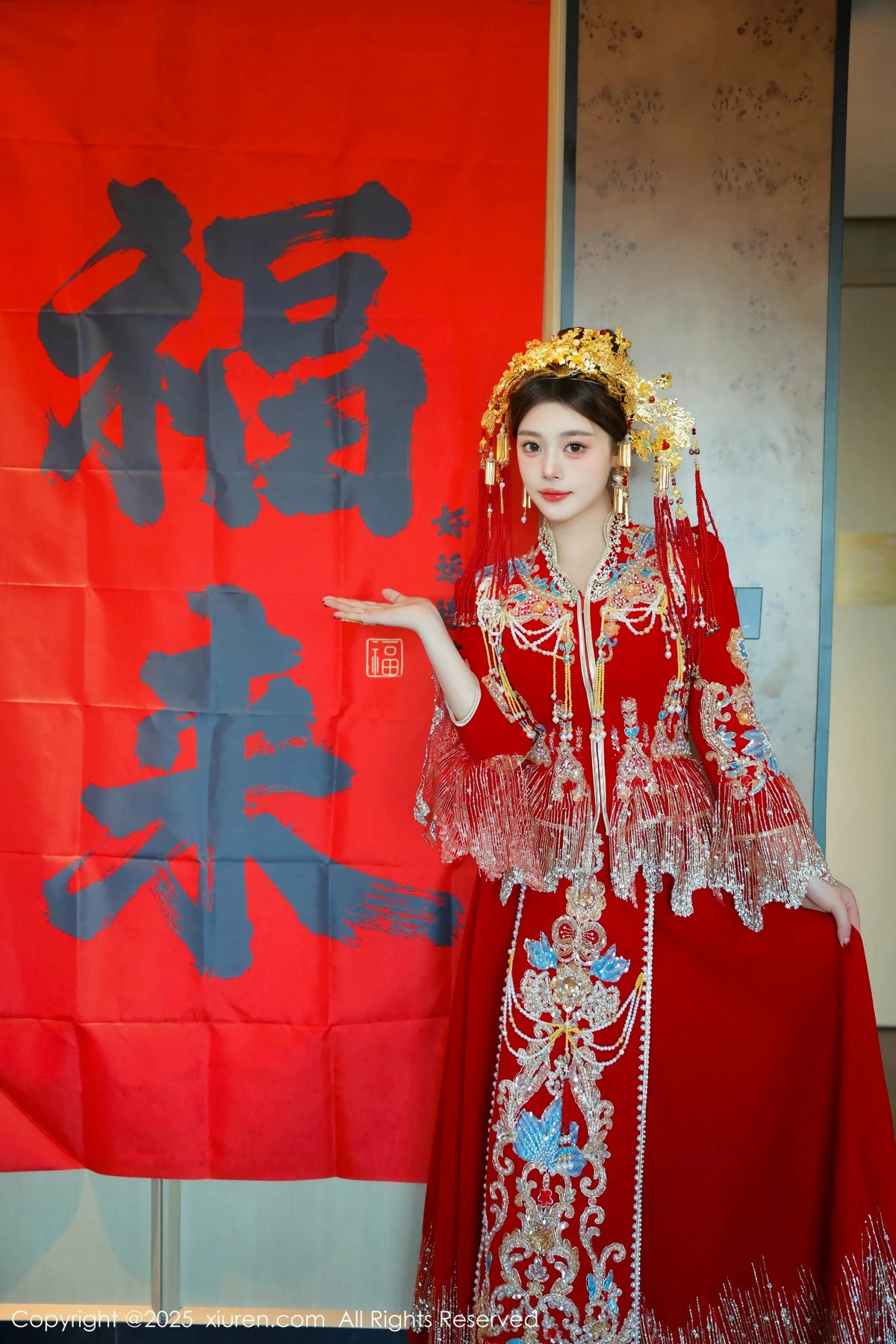 秀人集.com_[XiuRen秀人网]No.9823_模特蛋蛋宝新年主题性感红色新娘装露白色内衣秀丰腴身材诱惑写真79P